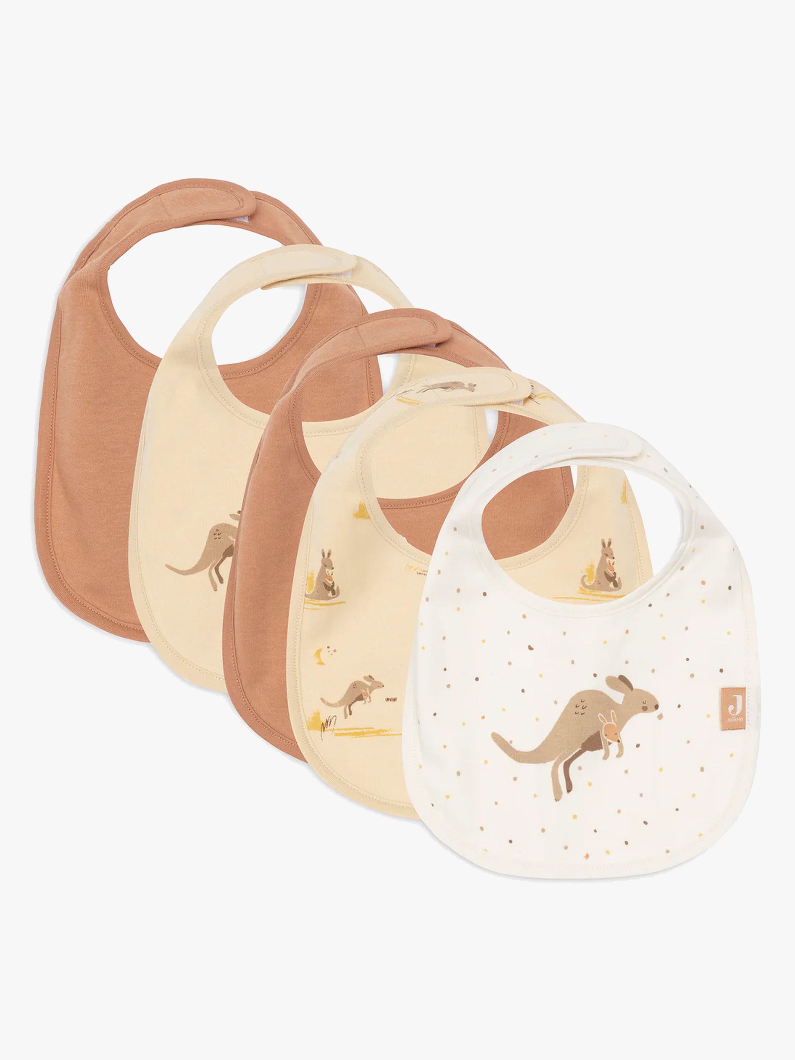 Jollein Wasserdichte Lätzchen 5er-Pack, Kangaroots