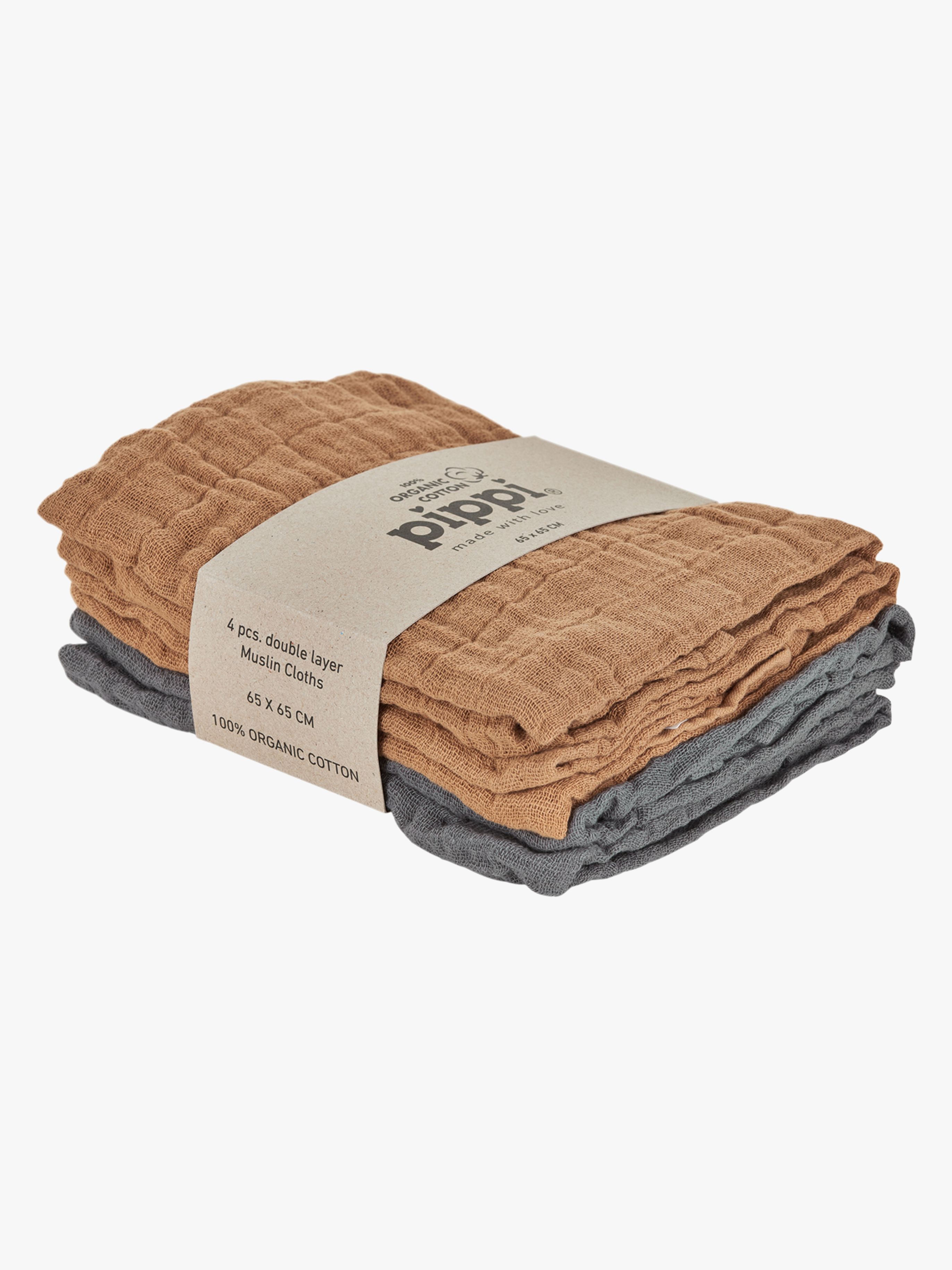 Musselintuch 4er-Pack, Indian Tan