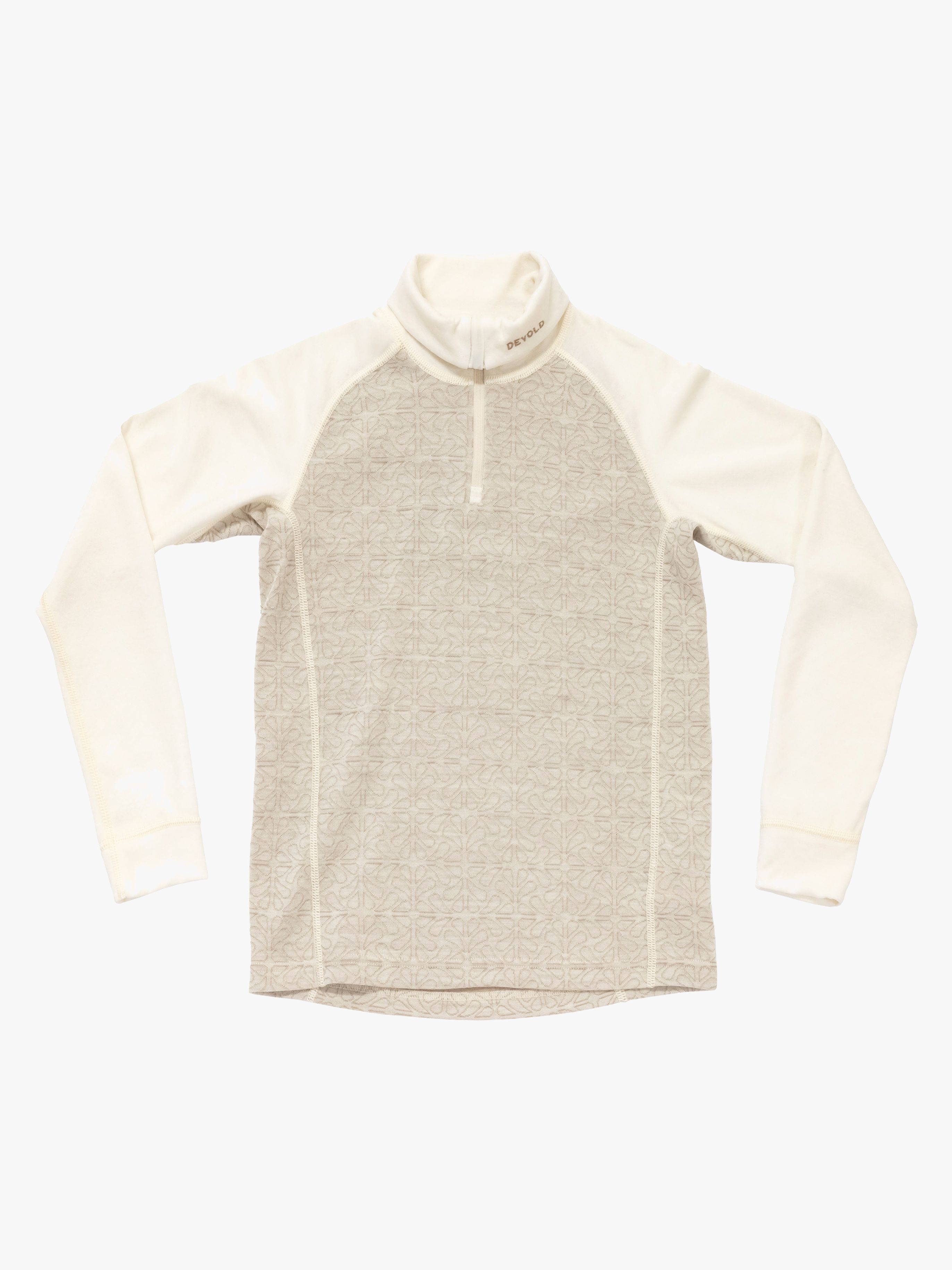 Duo Active Merino Zip Neck Jr Pullover, Raw White, 10 Jahre