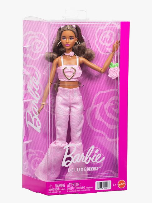 Barbie Deluxe Style Puppe mit Rosa Denim-Outfit