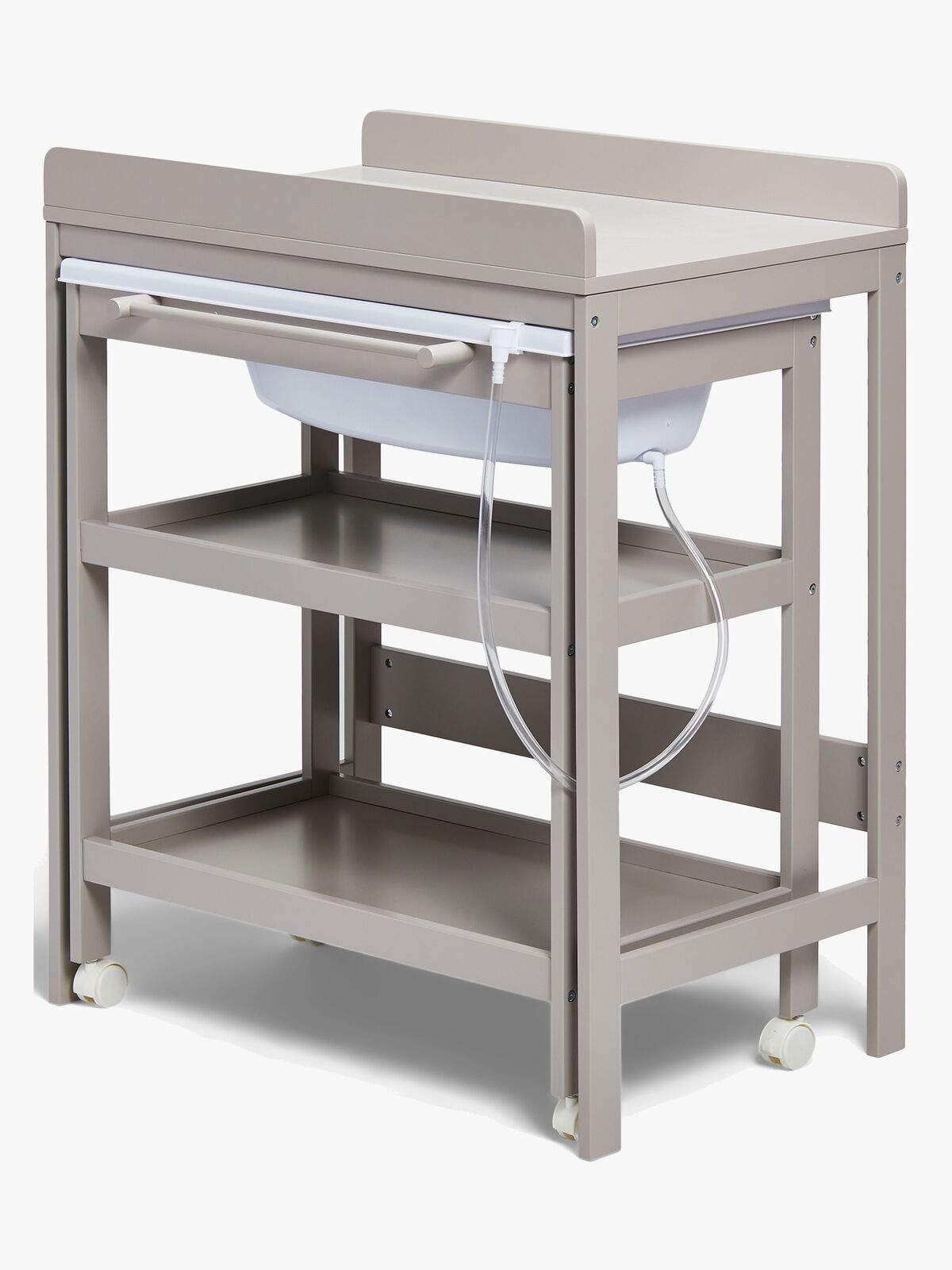 JLY Dream Wickeltisch mit ausziehbarer Badewanne, Warm Grey
