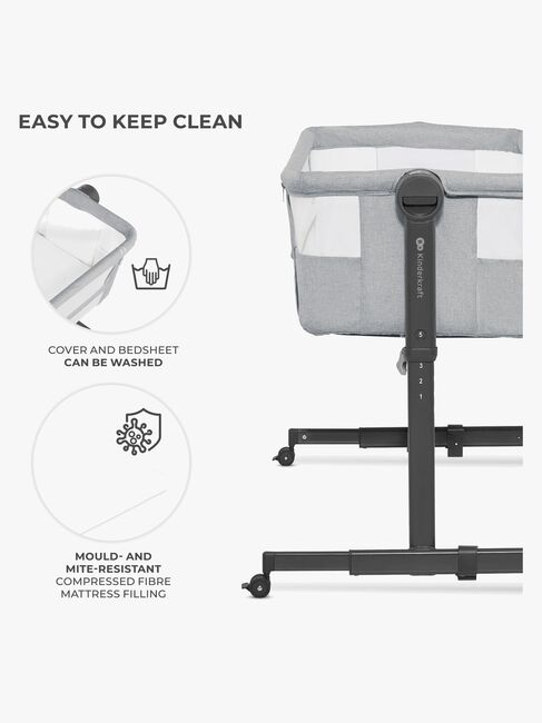 Kinderkraft Nestee Up 2 Beistellbett, Light Grey