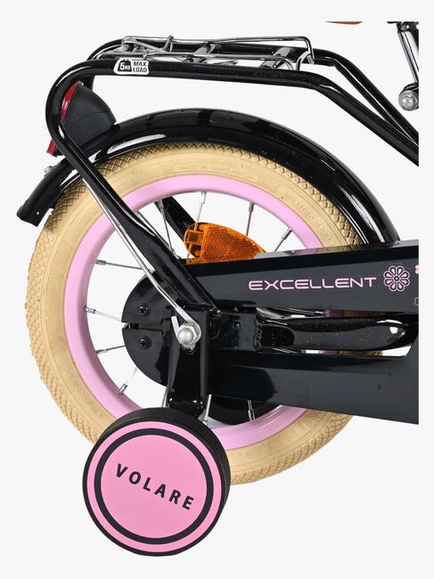 Volare Excellent Fahrrad mit Korb 12 Zoll, Schwarz