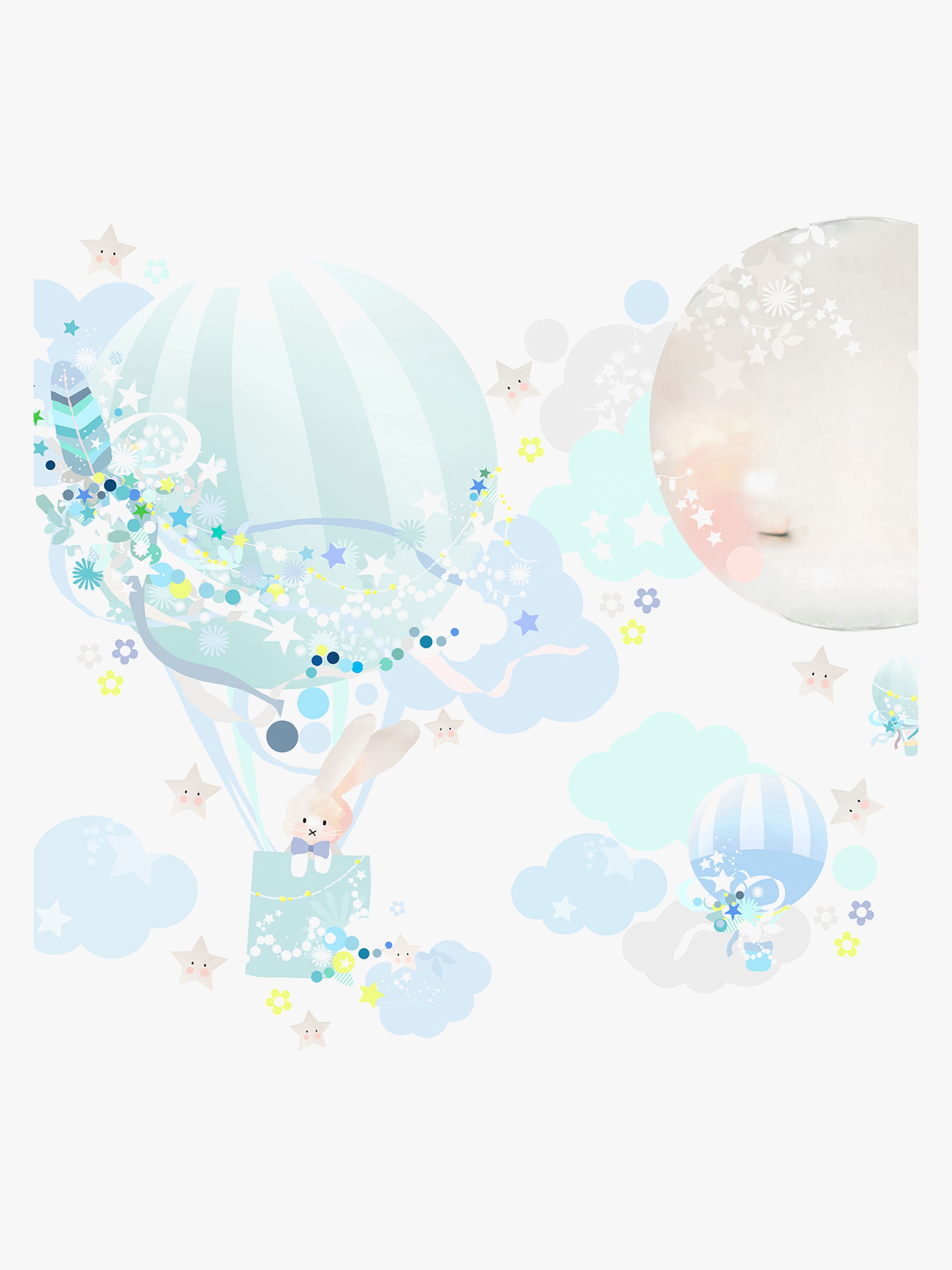 Wallsticker Hot Air, Blue