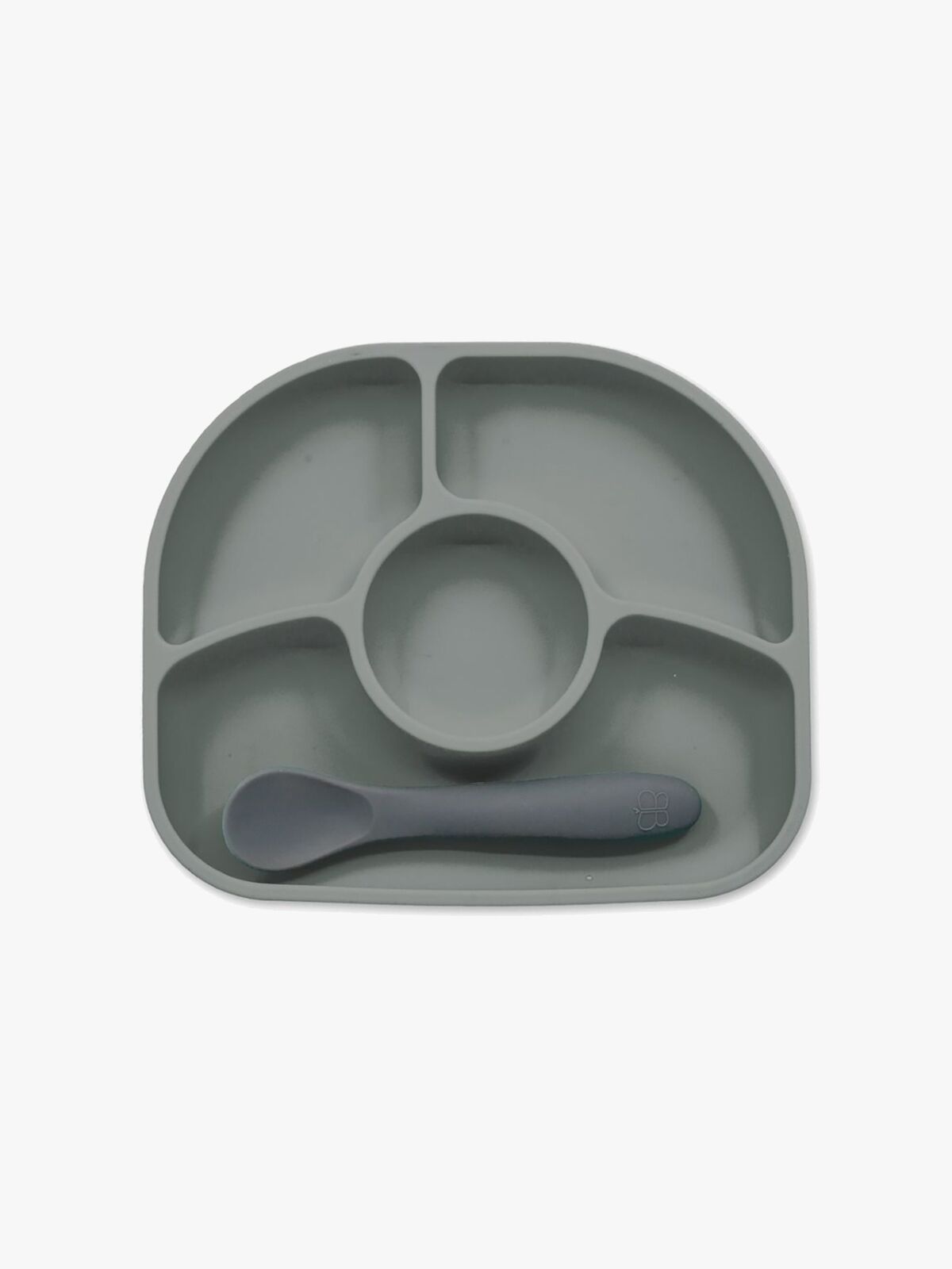 bblüv Kleckerfrei Teller & Löffel, Grau