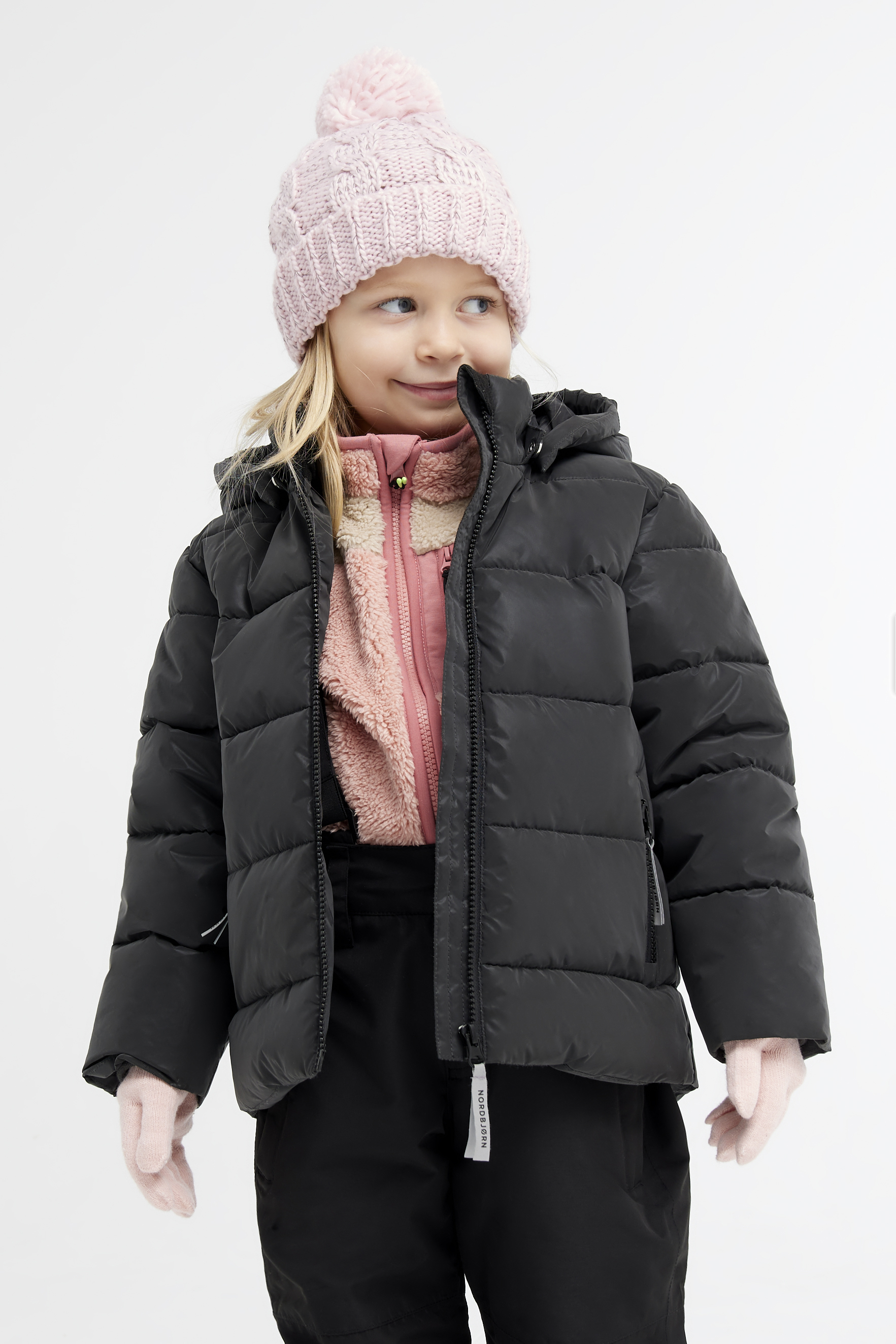 Nordbjørn Star Reflektierende Winterjacke, Schwarz, 128