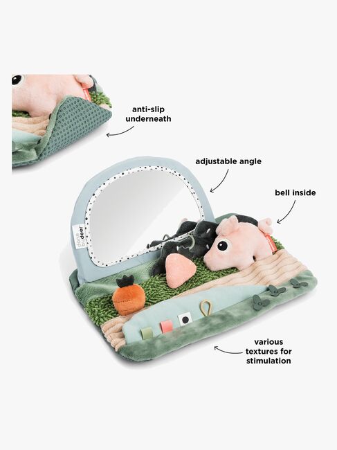 Done By Deer Tiny Farm Tummy Time Mirror Aktivitätsspielzeug