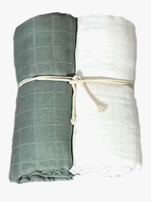 Mini Dreams Musselintuch 2er-Pack, Green Sand