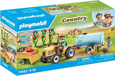 Playmobil 71442 Country Baukasten Traktor mit Anhänger und Wassertank