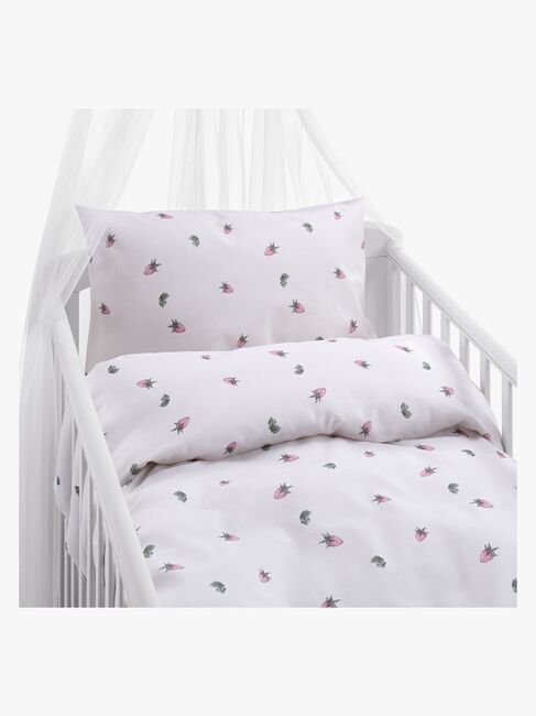 Borganäs Bettwäsche Babybett Erdbeertraum 100x130 cm