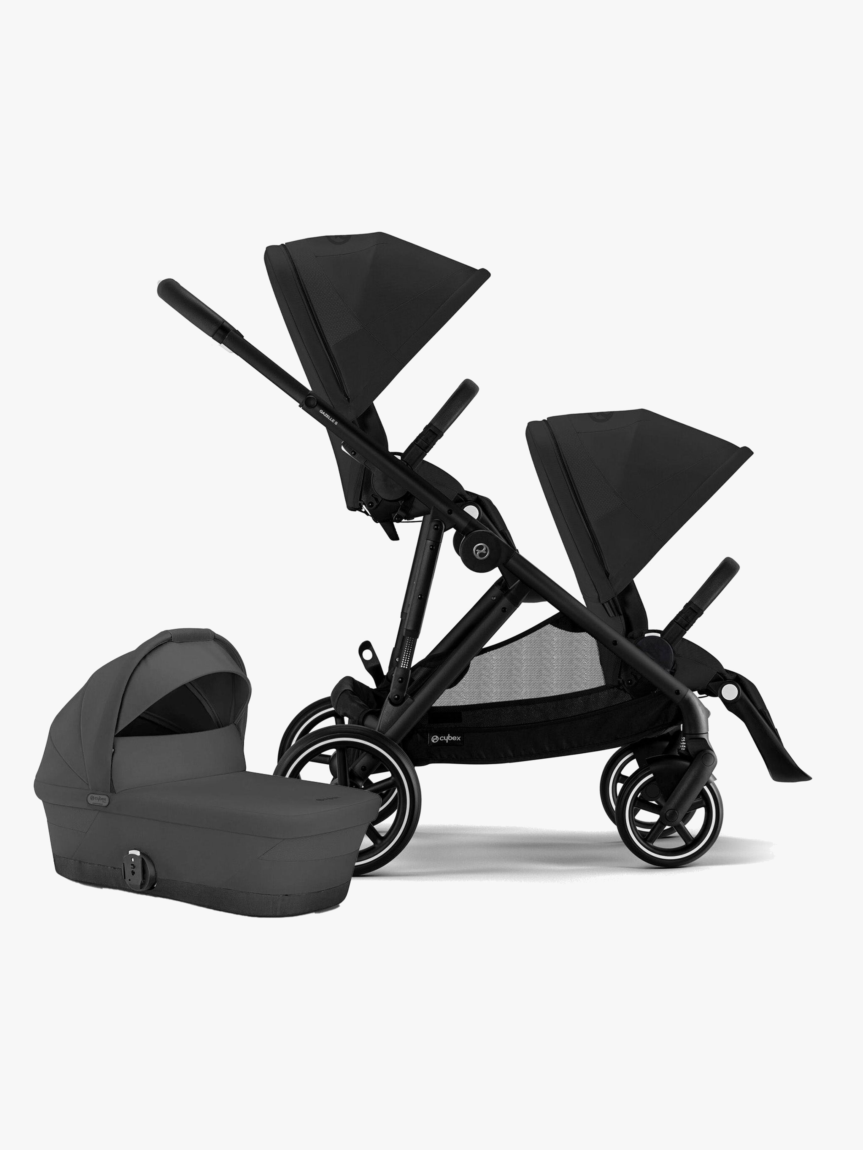 Cybex GAZELLE S Geschwisterwagen, Moon Black/Black