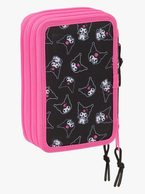 Hello Kitty Kuromi Dreifach-Federmäppchen, Rosa-schwarz