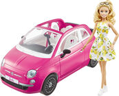 Barbie Auto mit Puppe Fiat 500