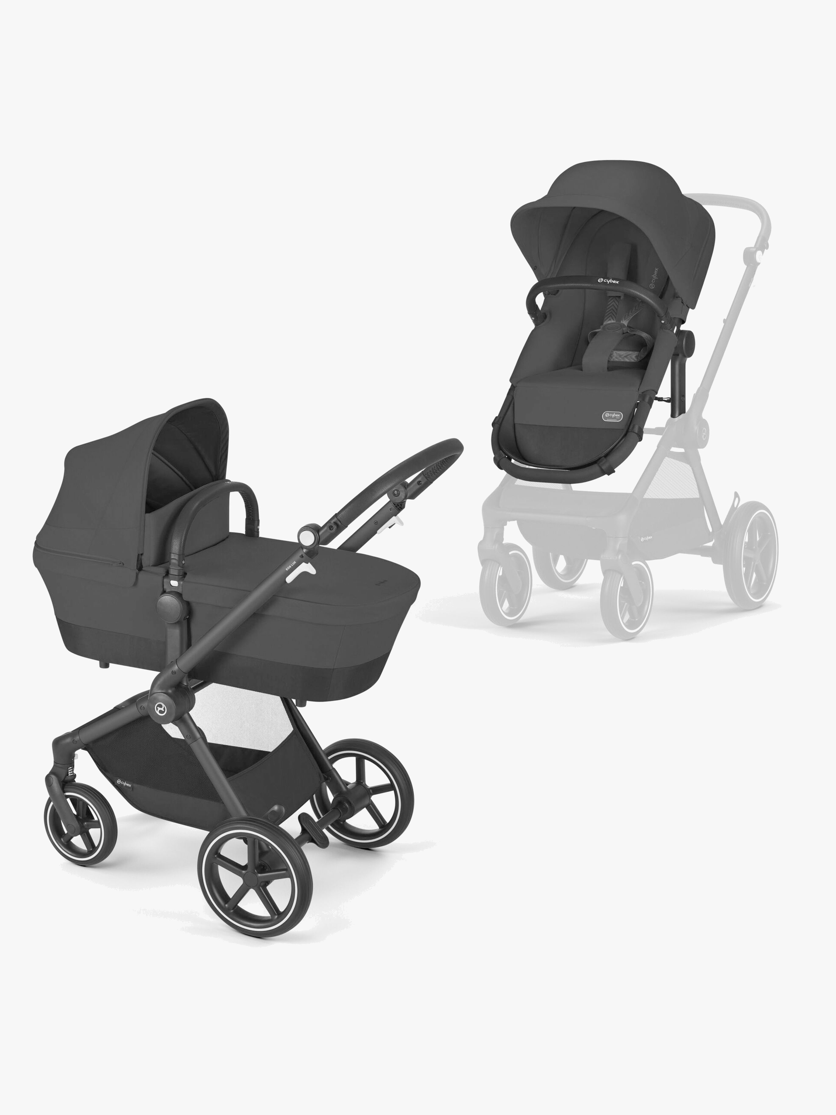 Cybex EOS Lux Kombikinderwagen, Black/Moon Black