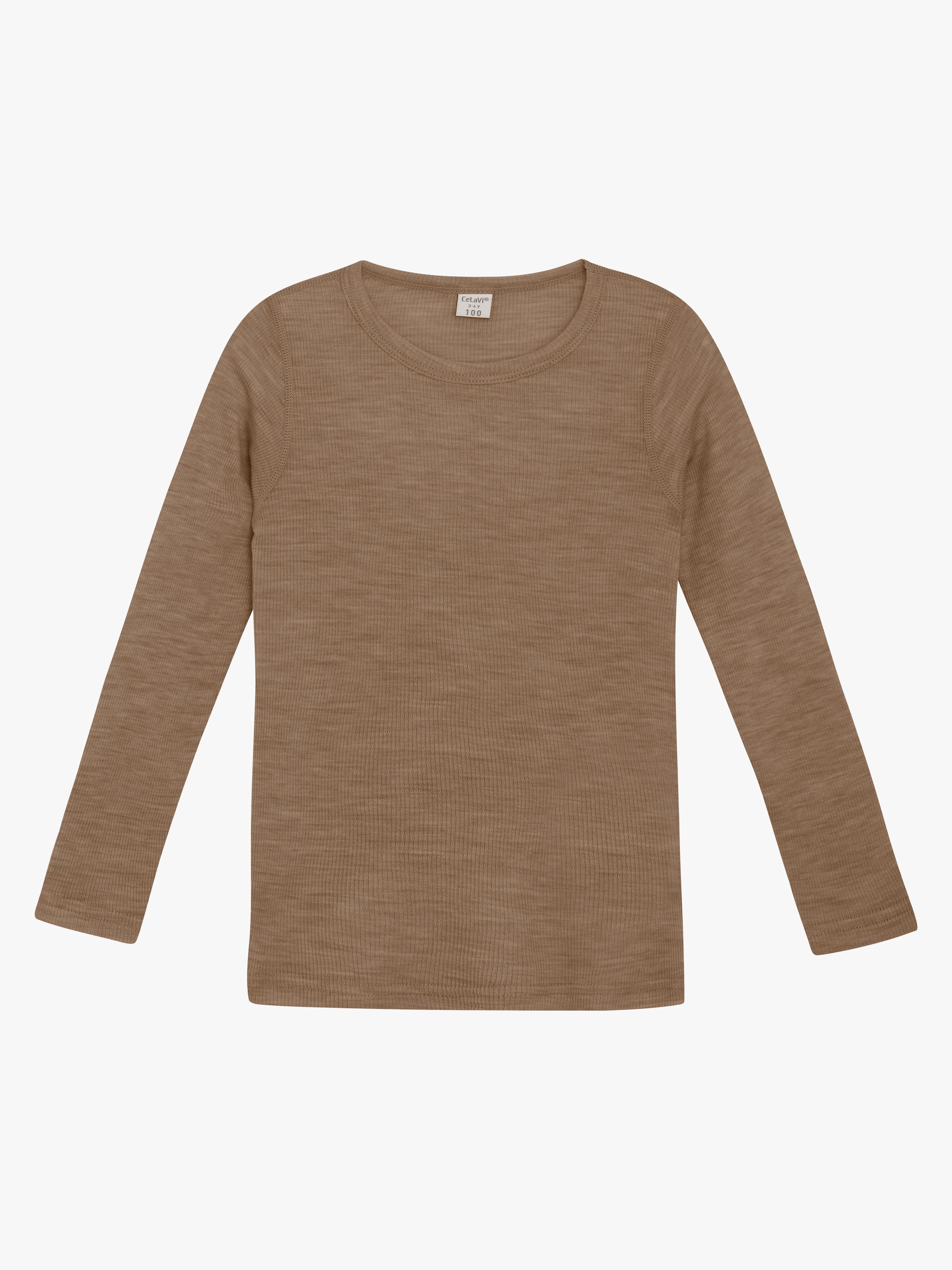 CeLaVi Langärmeliges Top Merinowolle, Cocoa Creme, 90