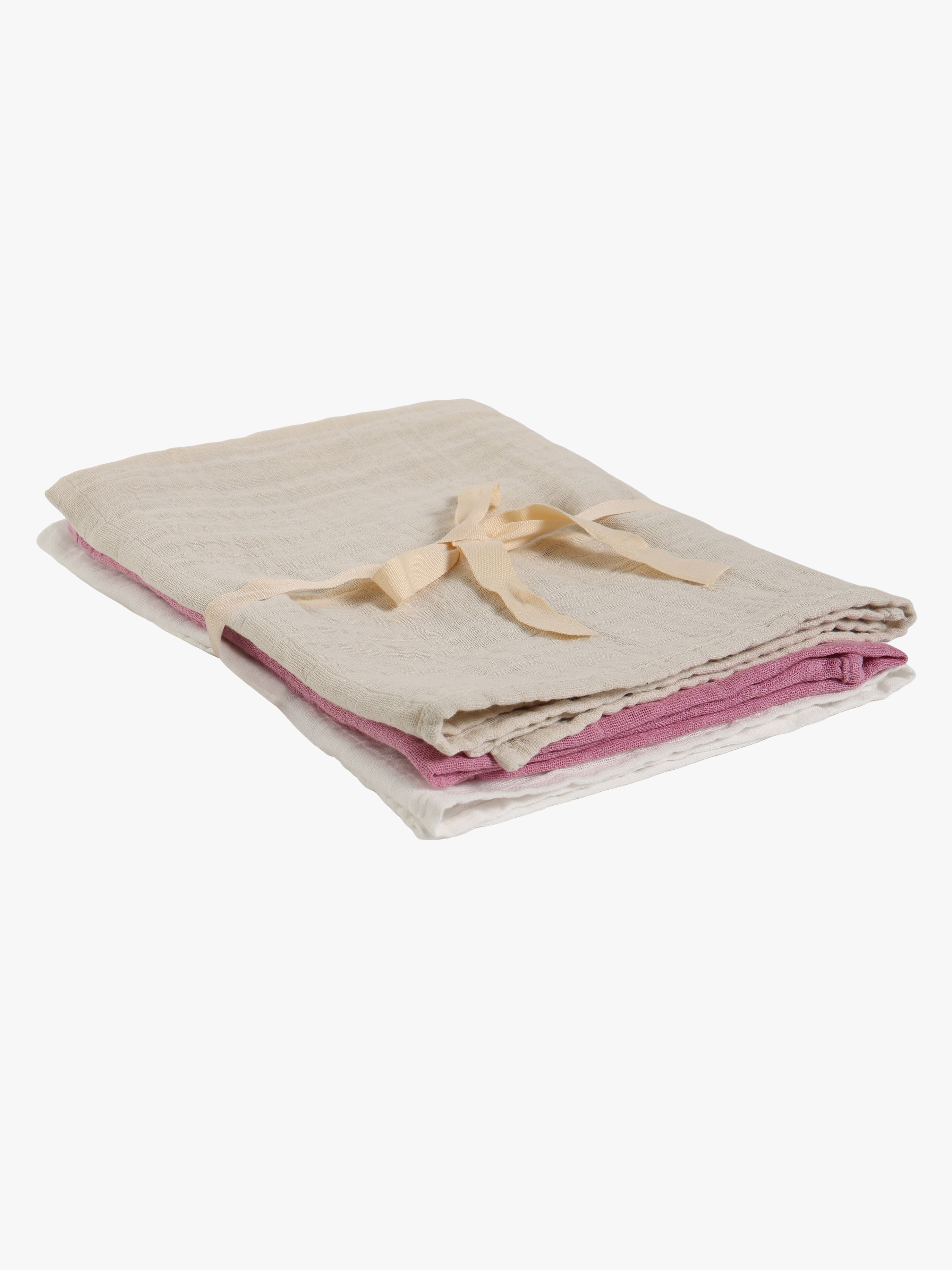 Musselintuch 3er-Pack, Mauve Orchid