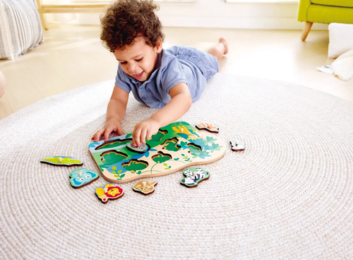 Hape Knopfpuzzle Wilde Tiere 10 Teile
