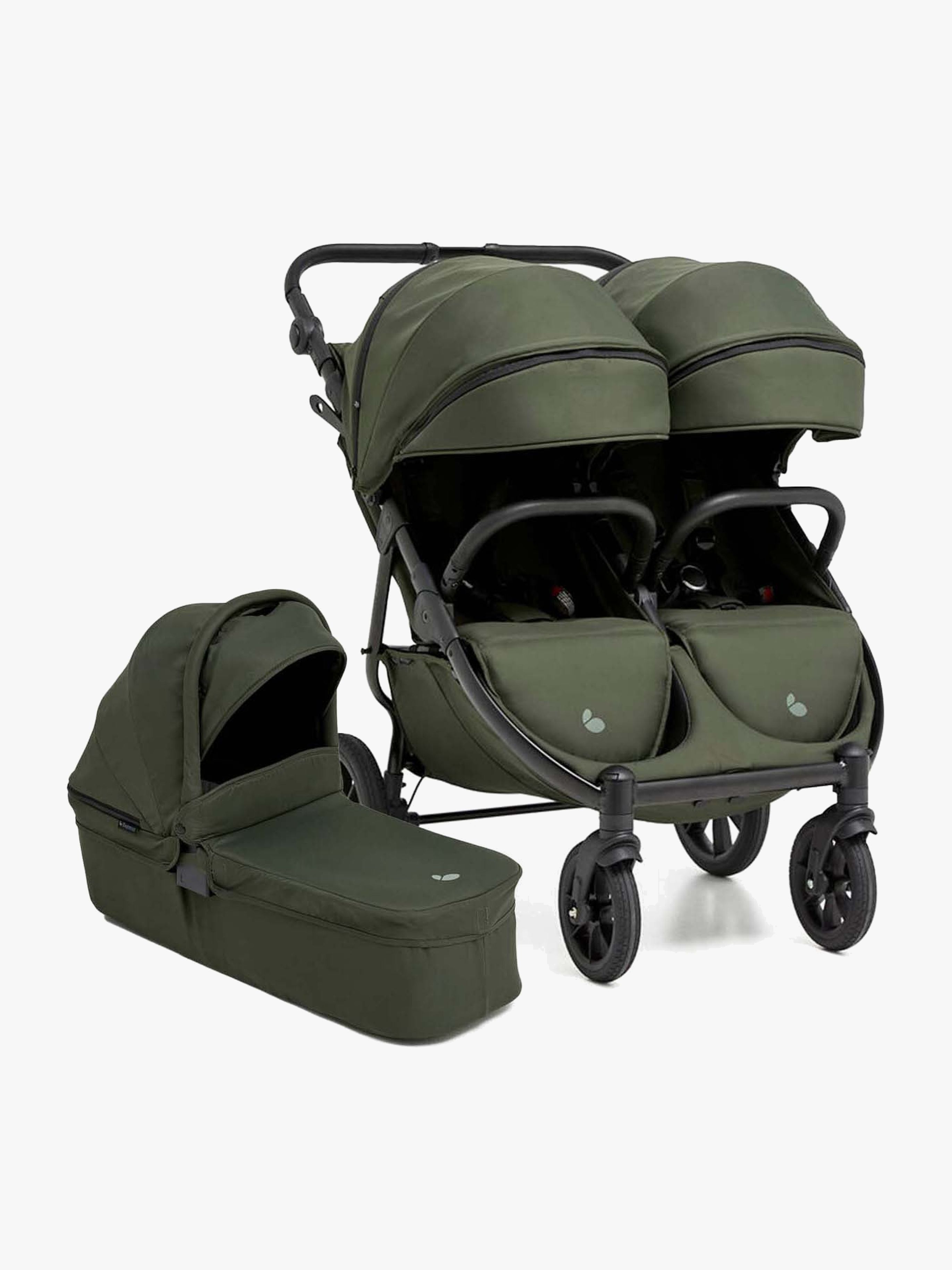 Beemoo BFF60 2 Geschwisterwagen inkl. Liegewanne, Dark Forest, Doppelkinderwagen