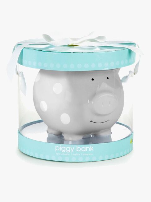 Pearhead Sparschwein Medium, Polka Dot Gray