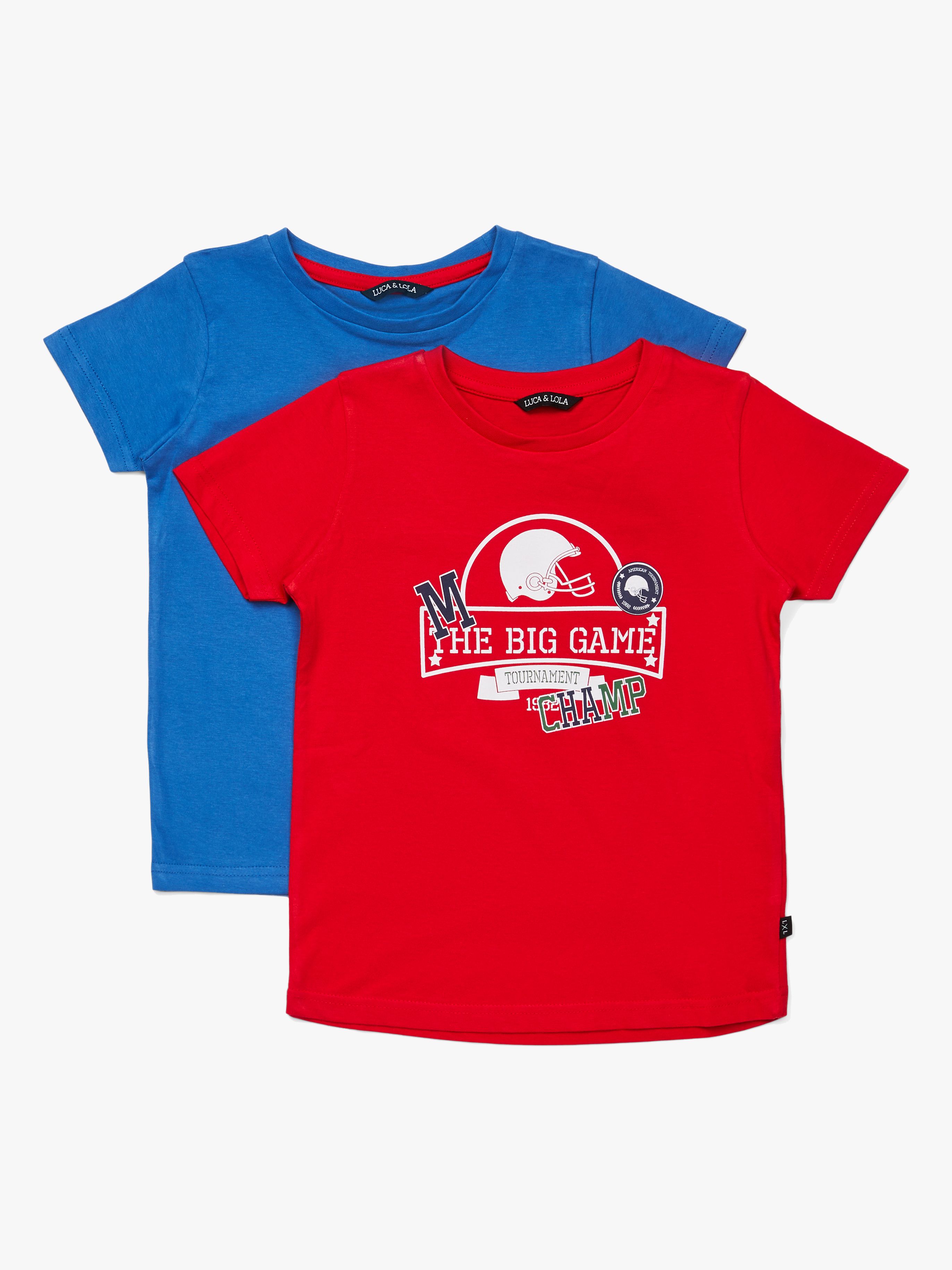 Luca &  Lola San Marino T-Shirt 2er-Pack, Red/Blue 110-116
