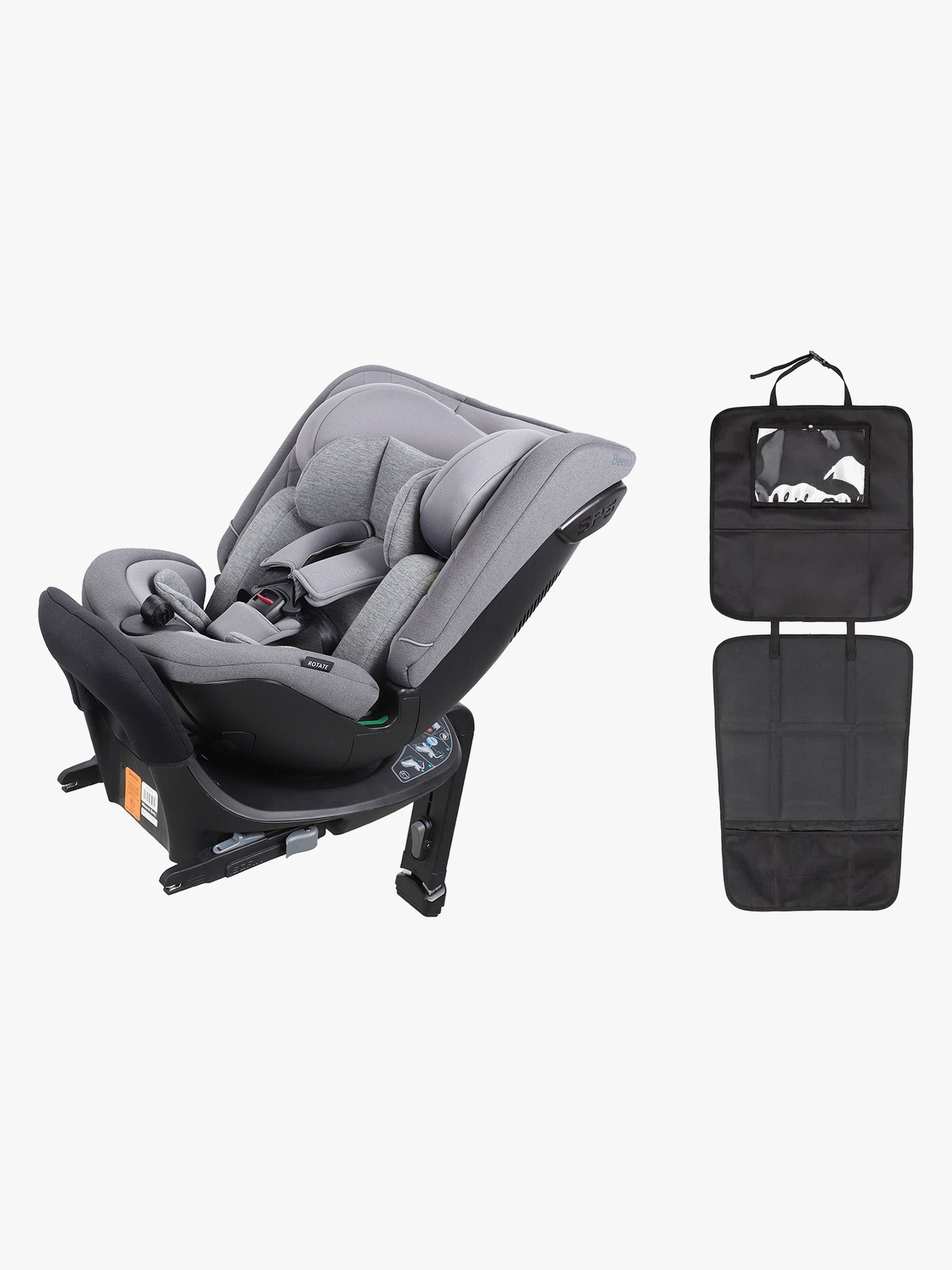 Rotate i-Size Wendbarer Kindersitz inkl. 3-in-1 Sitzschutz, Mineral Grey