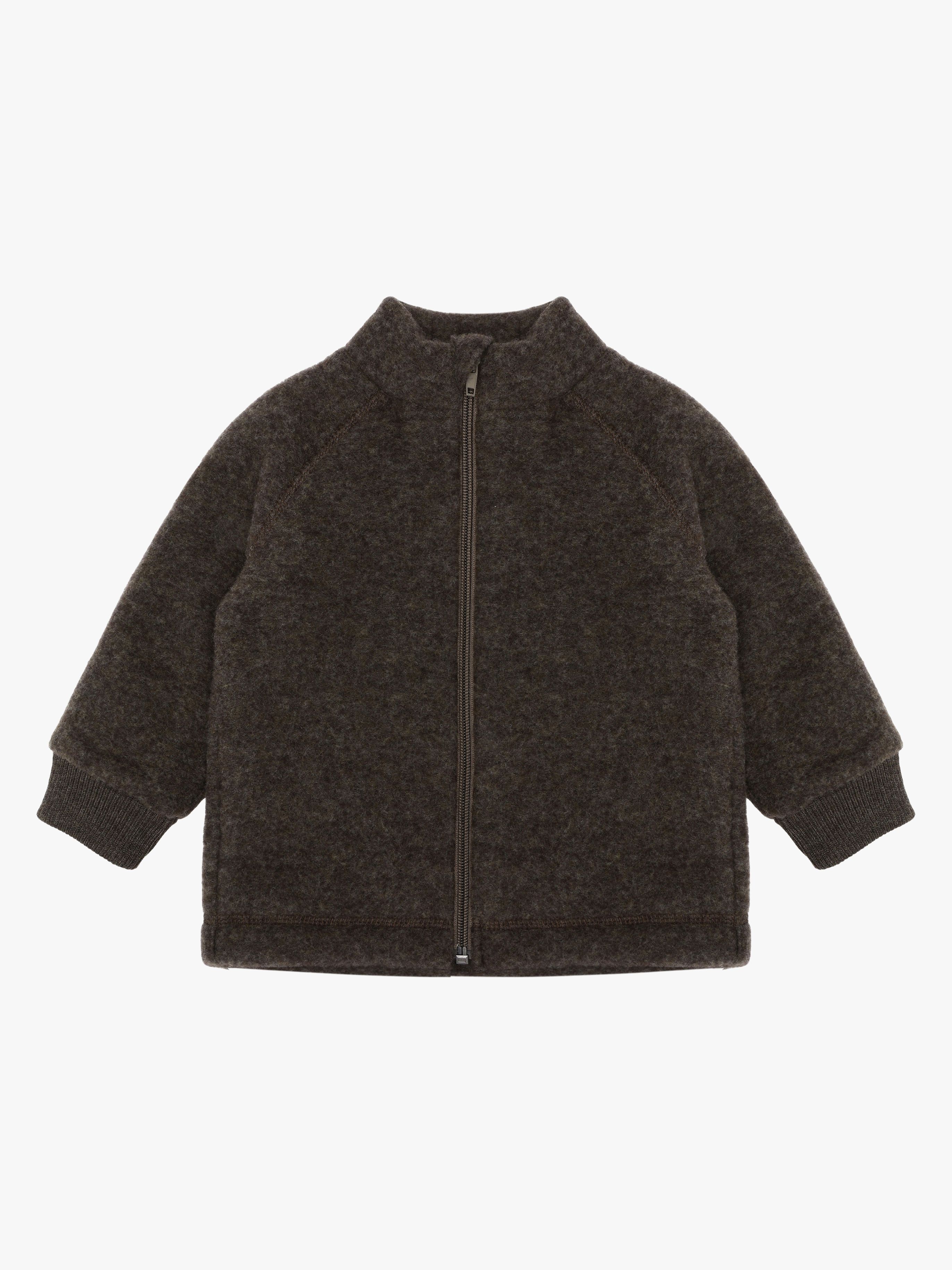Mikk-Line Wollfilz-Jacke Kind, Dark Brown Melange, 128