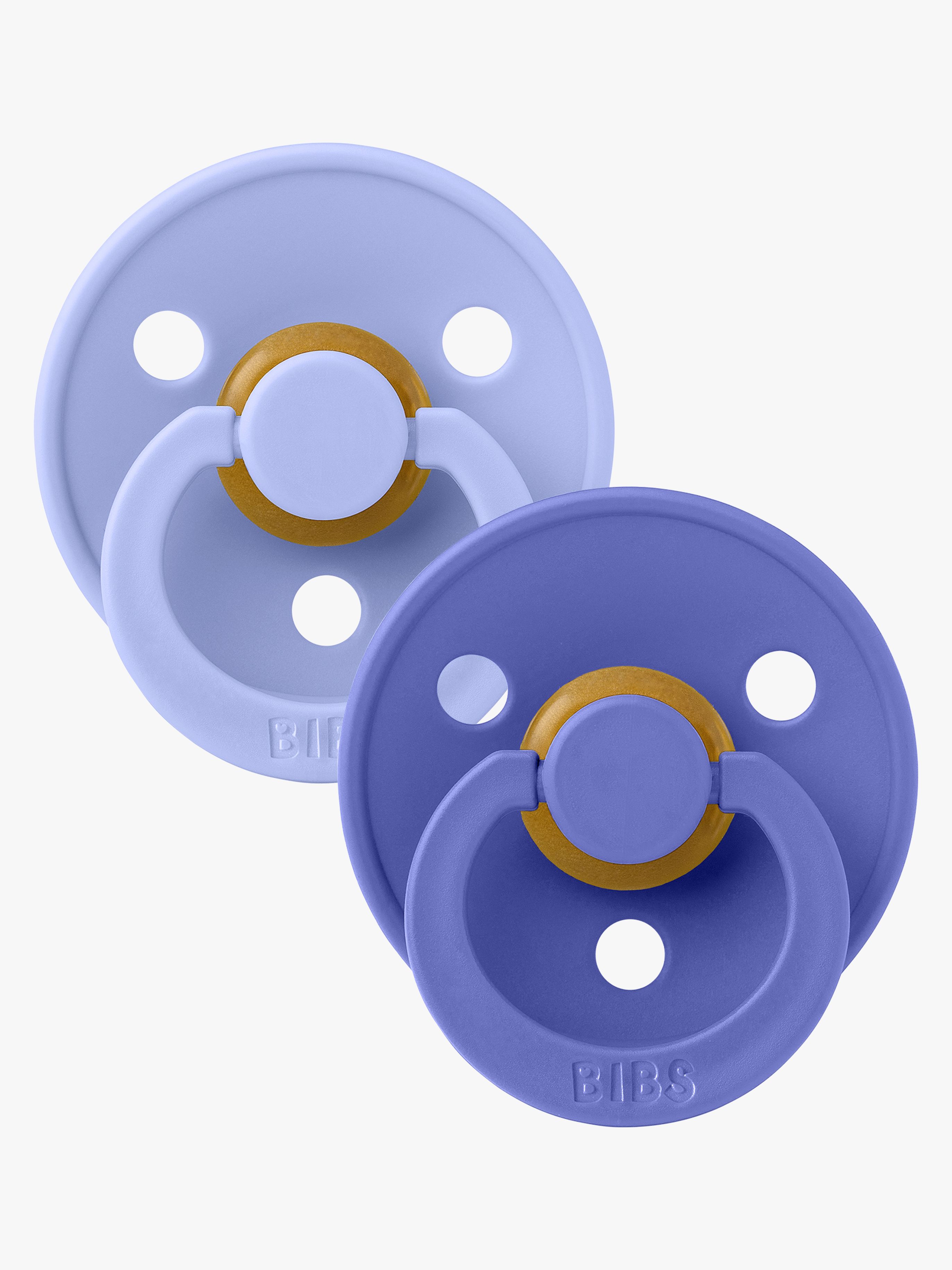 BIBS Colour Schnuller 2er-Pack Latex Größe 1 Rund, Hush/Grape