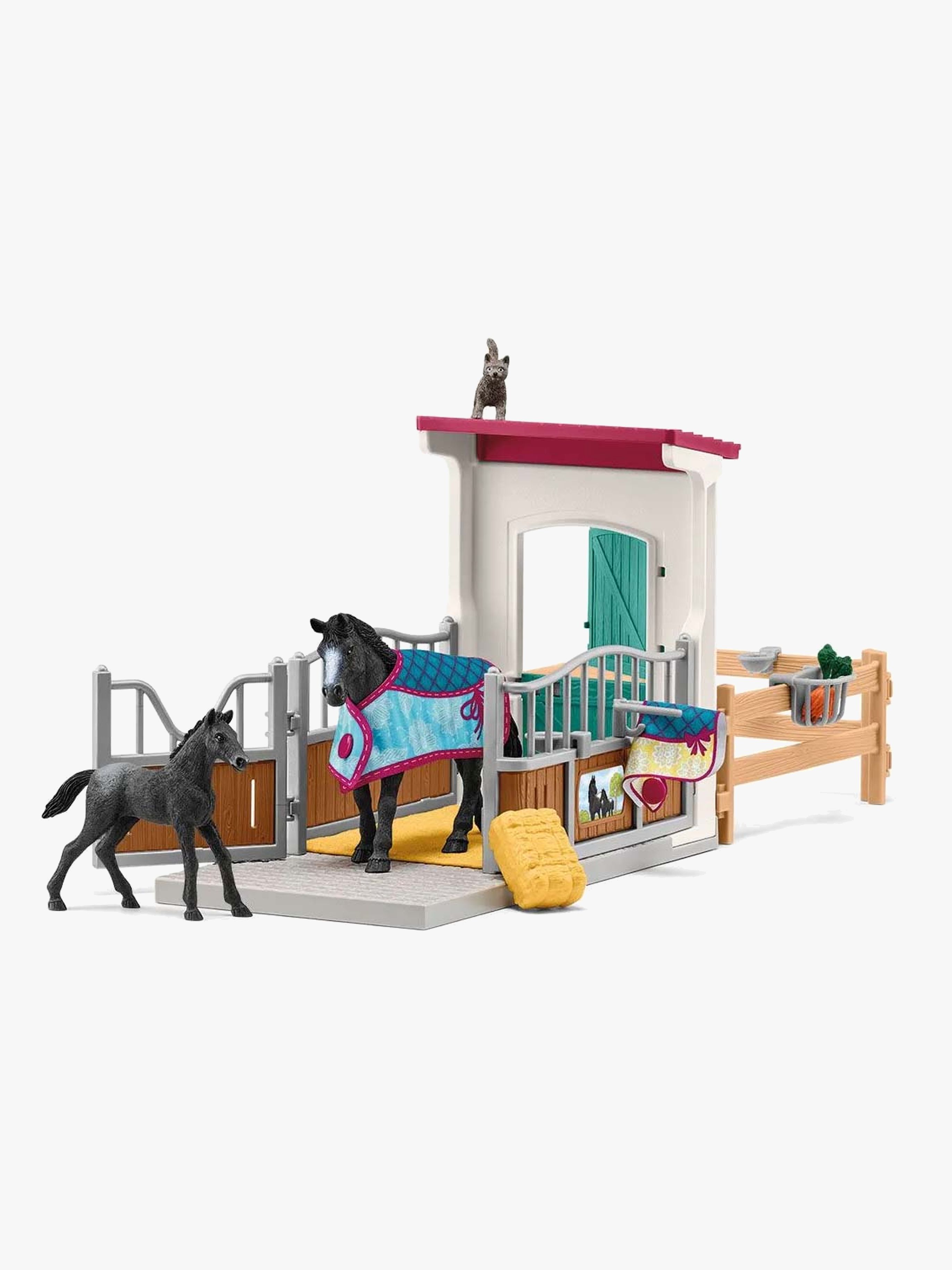 Schleich Spielzeugset Pferdebox mit Stute und Fohlen