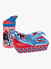 Marvel Spiderman Brotdose und Flasche, Red/Blue