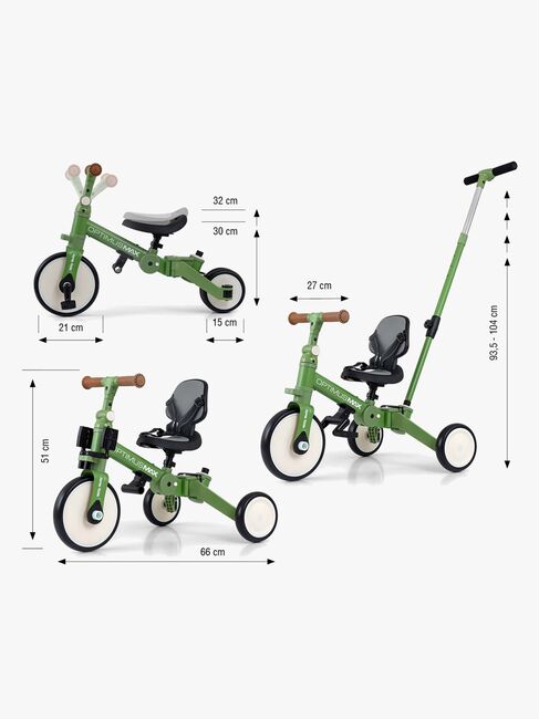 Milly Mally Optimus Max Dreirad 4-in-1, Grün