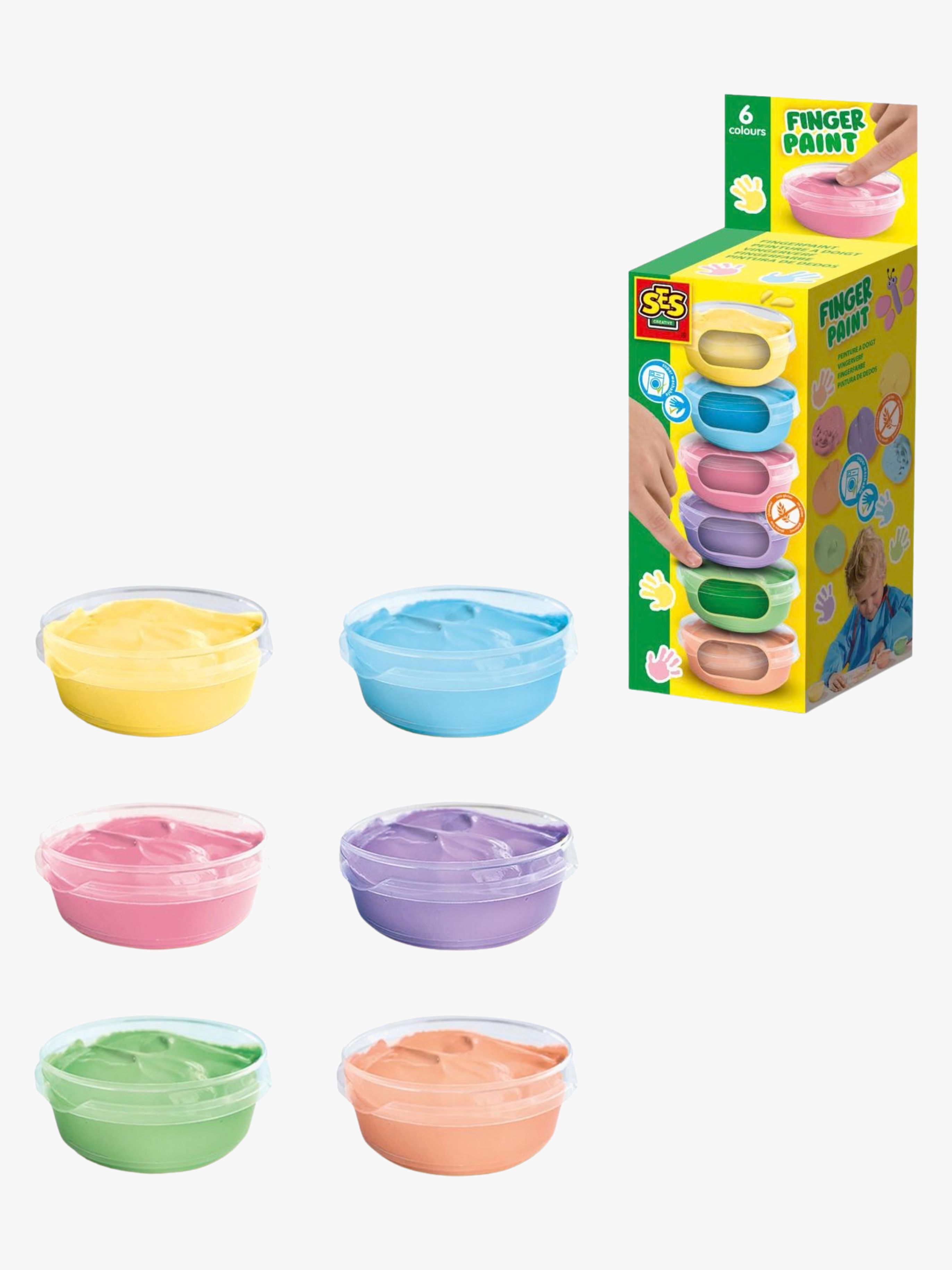 Fingerfarbe 6er-Pack Pastell