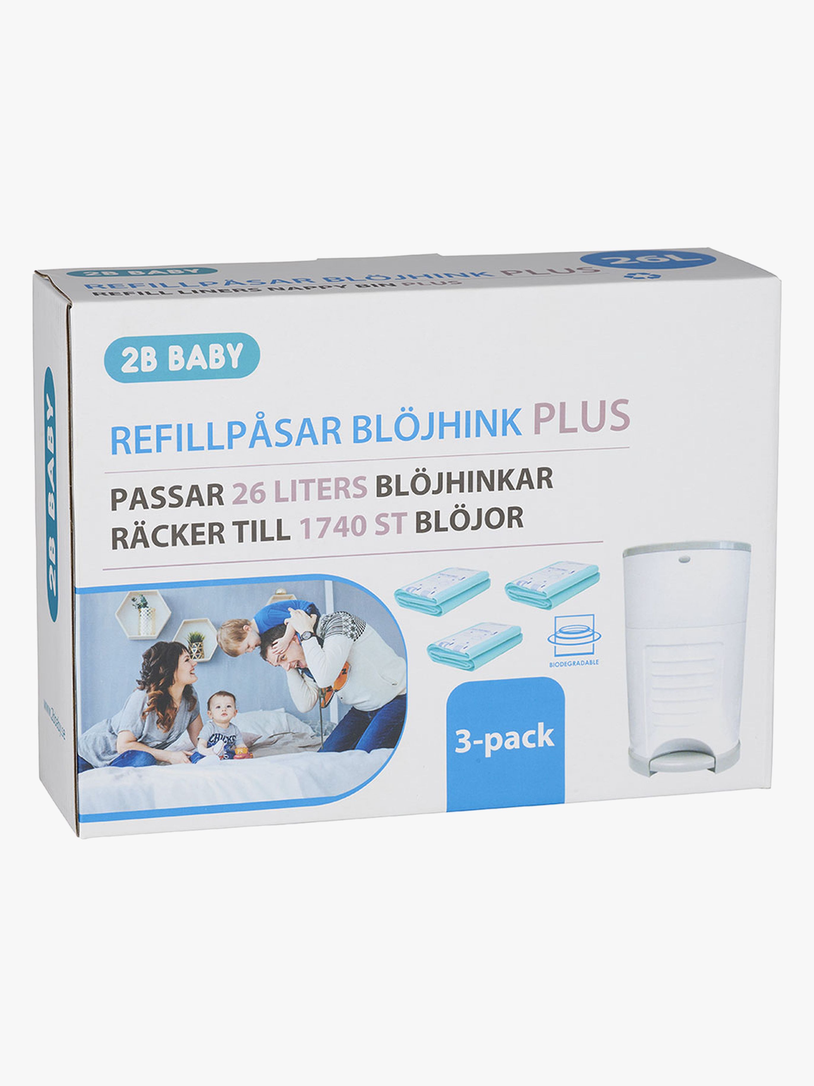 2B Baby Nachfüllbeutel PLUS für Windeleimer 26 Liter 3er-Pack