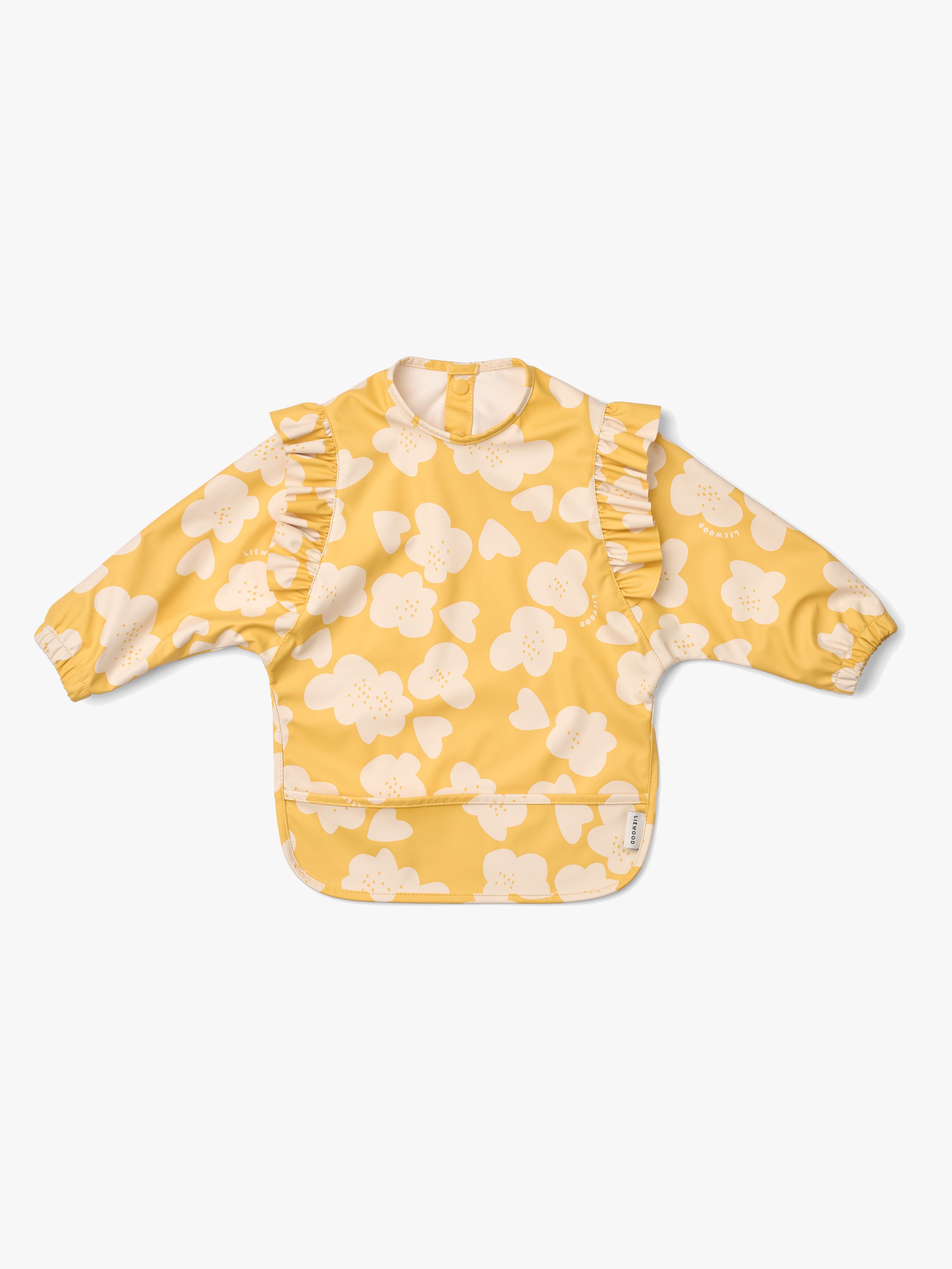 Merle Rüsche Cape Lätzchen mit Print, White / Yellow
