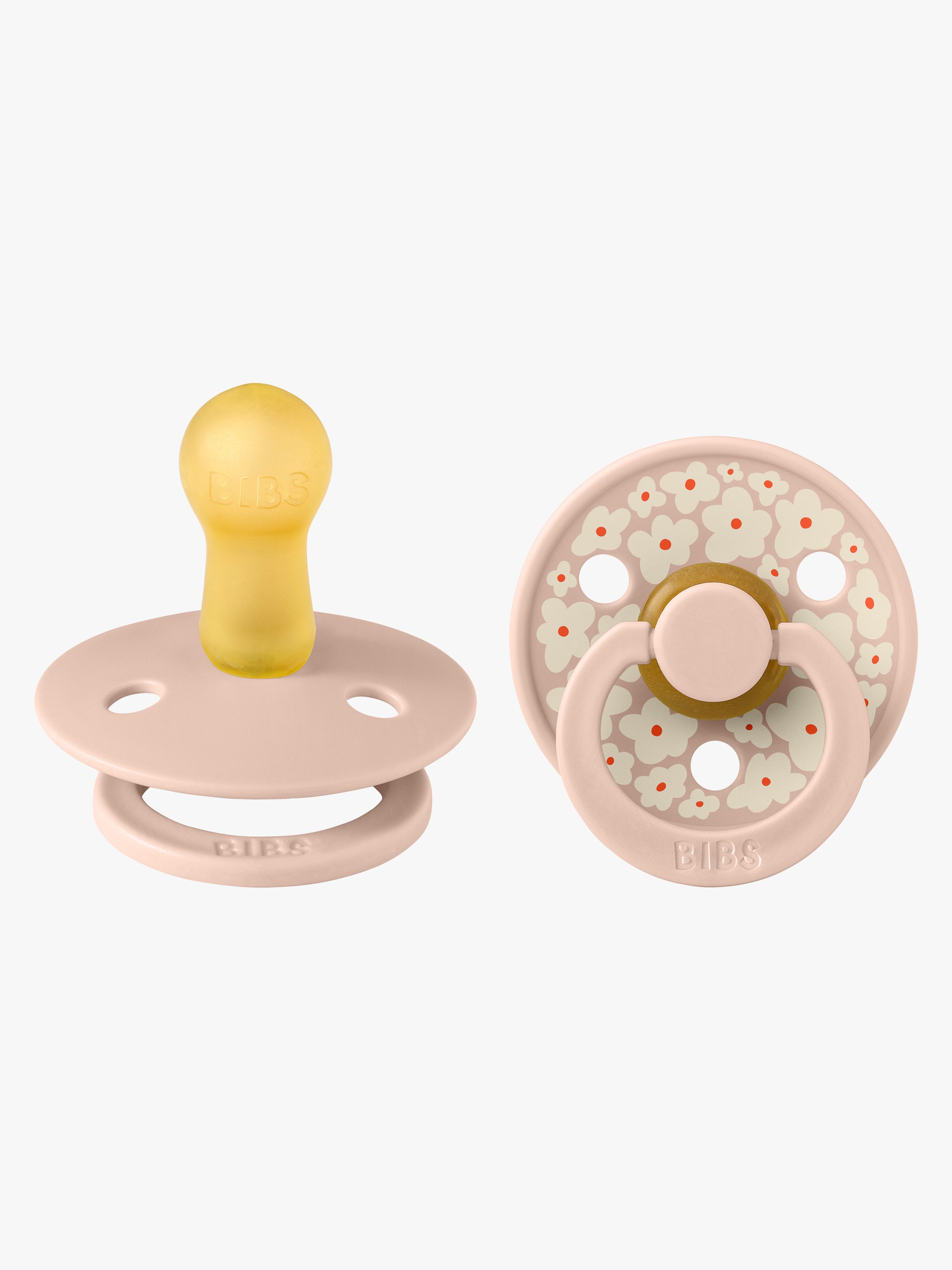 BIBS Studio Colour Schnuller 2er-Pack Latex Größe 2 Rund, Jasmine/Blush Mix