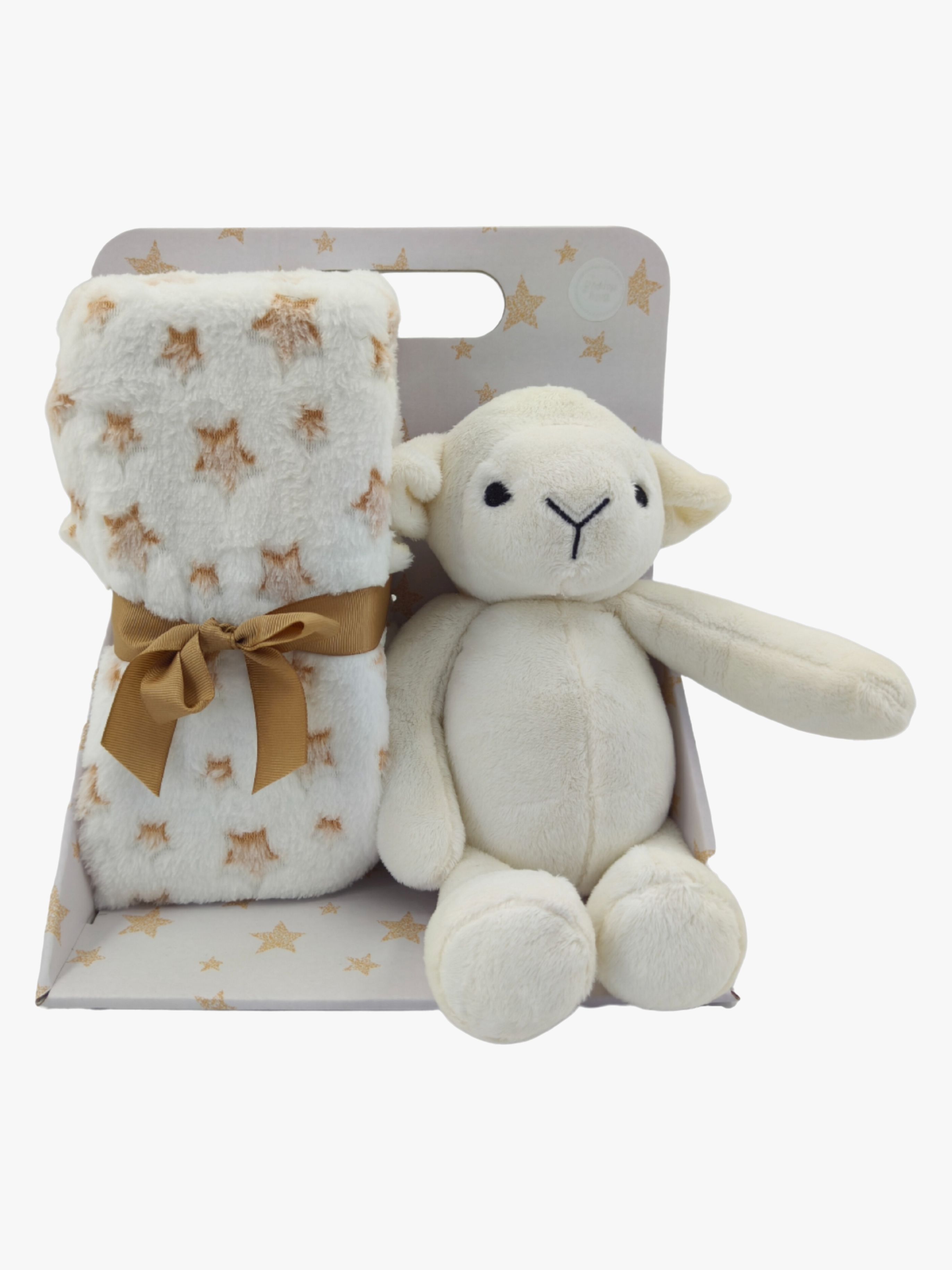 CarloBaby Lamm Fleecedecke und Kuscheltier, Weiß
