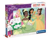 Disney Prinzessin Puzzle zum Ausmalen, 104 Teile