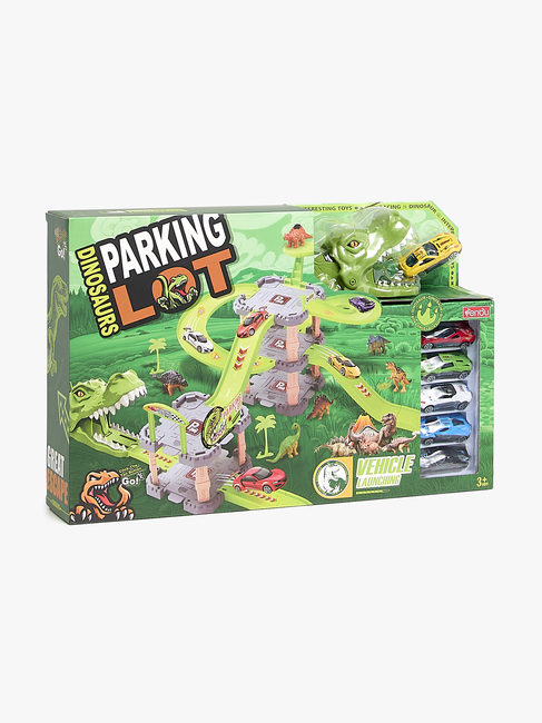 Alex's Garage Dinosaur Autorennbahn & Garage XL