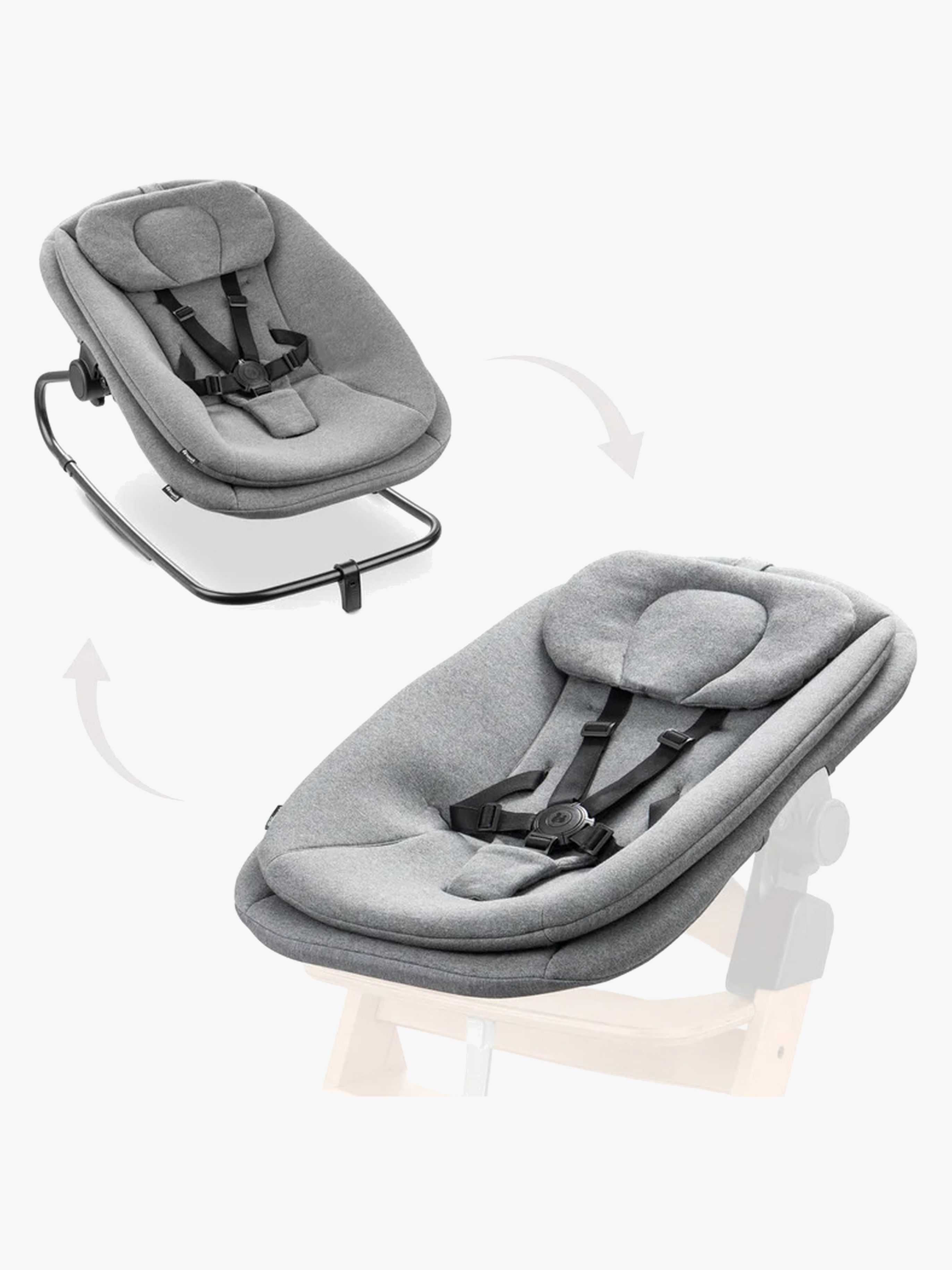 3-in-1 Babywippe für Hochstuhl, Dark Grey Melange