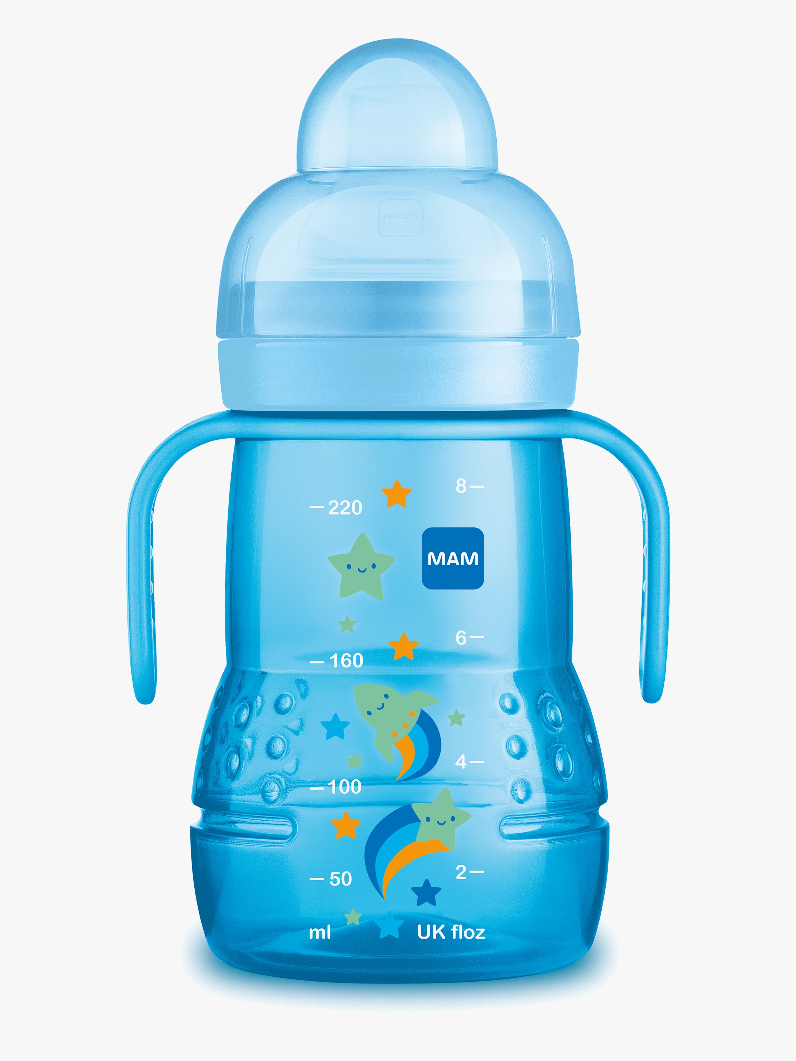 MAM Trainer Babyflasche 220 ml, Blau