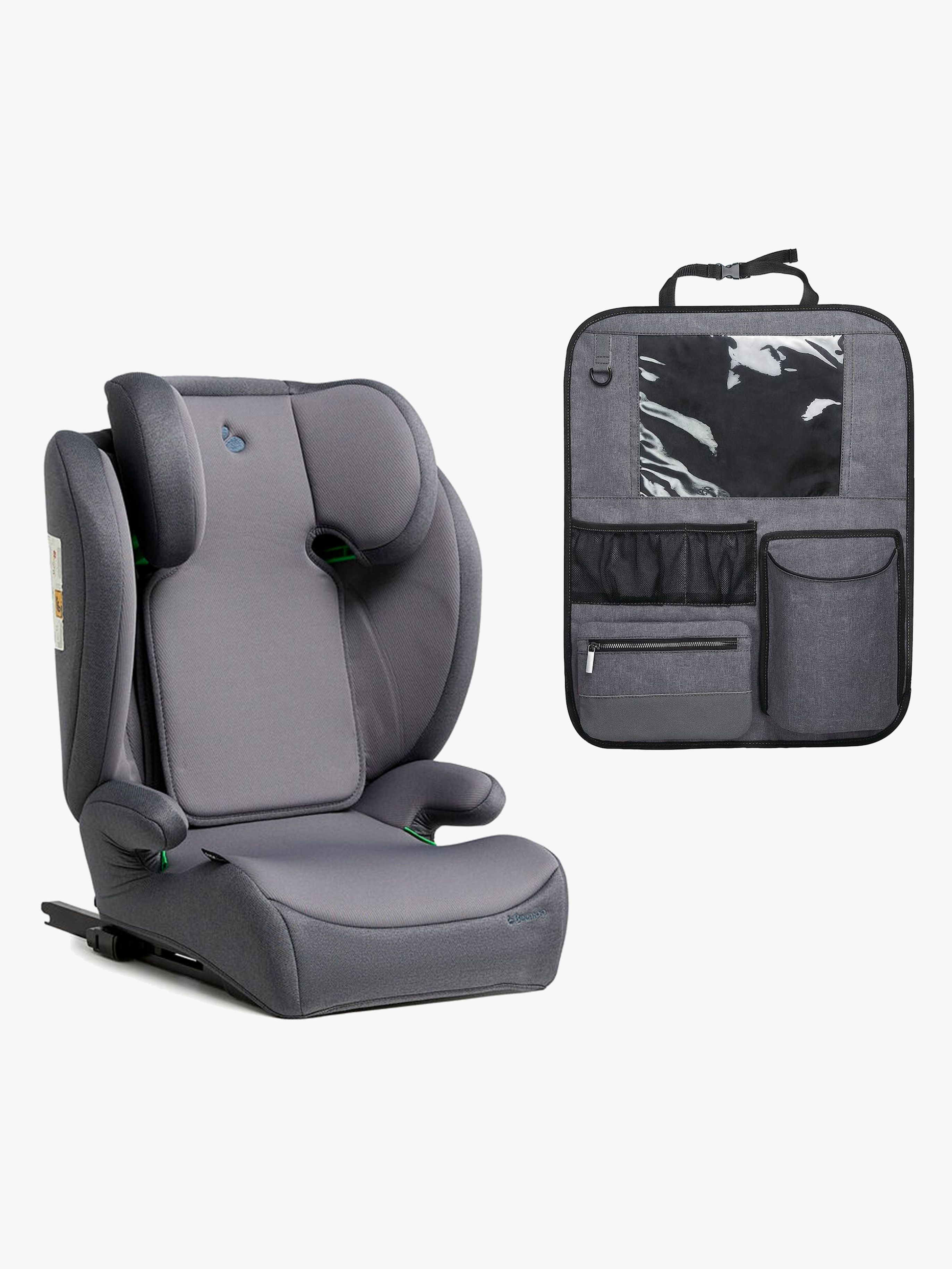 Beemoo Ride i-Size Kindersitz ISOFIX inkl. Beemoo Deluxe Trittschutz, Mineral Grey
