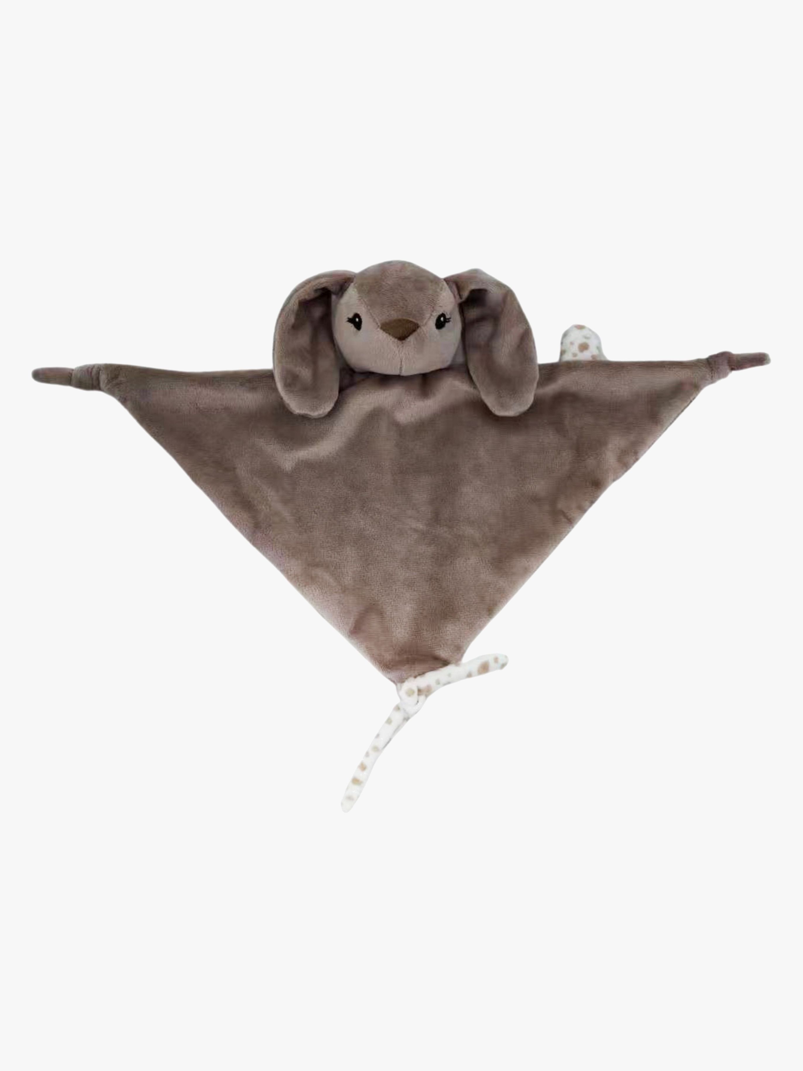 CarloBaby Kaninchen Schmusetuch mit Schnullerkette, Dunkelbraun
