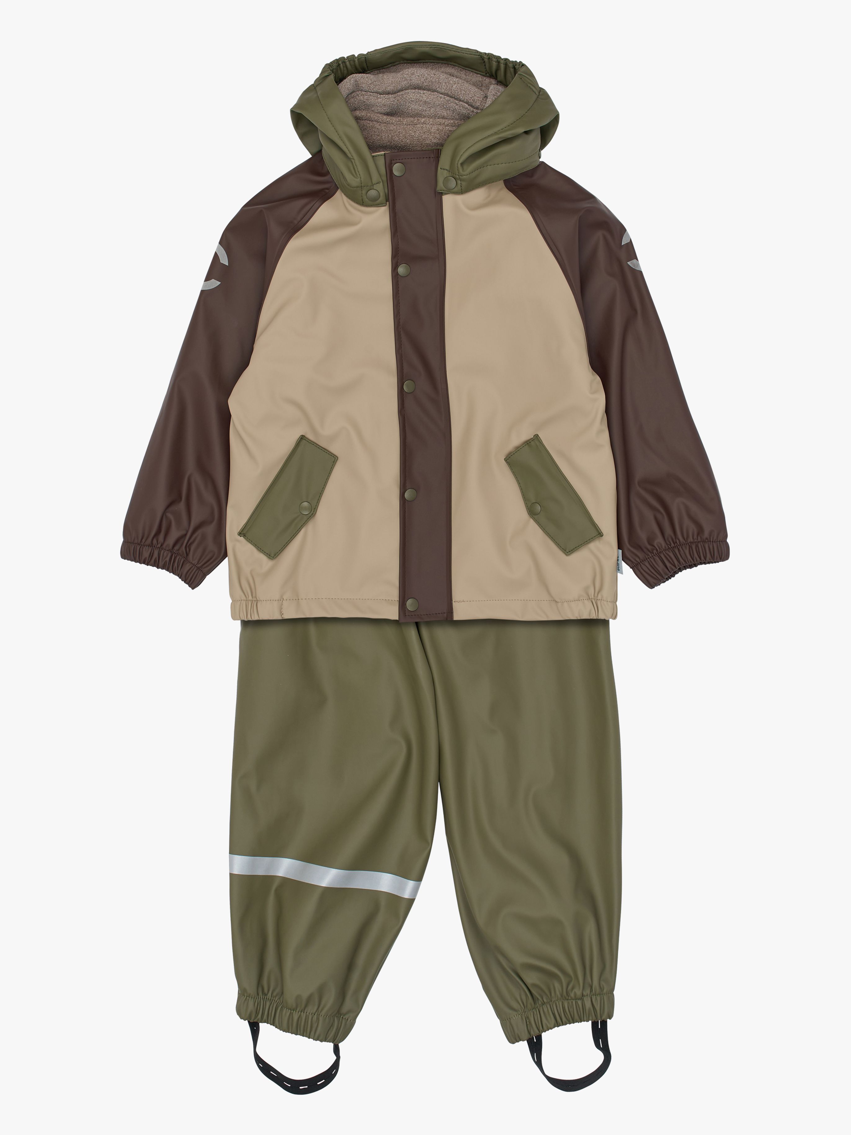 Mikk-Line Gefüttertes Regenset Mit Hosenträgern, Dusty Olive, 92