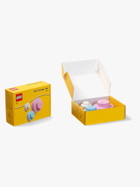 LEGO Wandhaken 3er-Pack, Blau/Rosa/Weiß