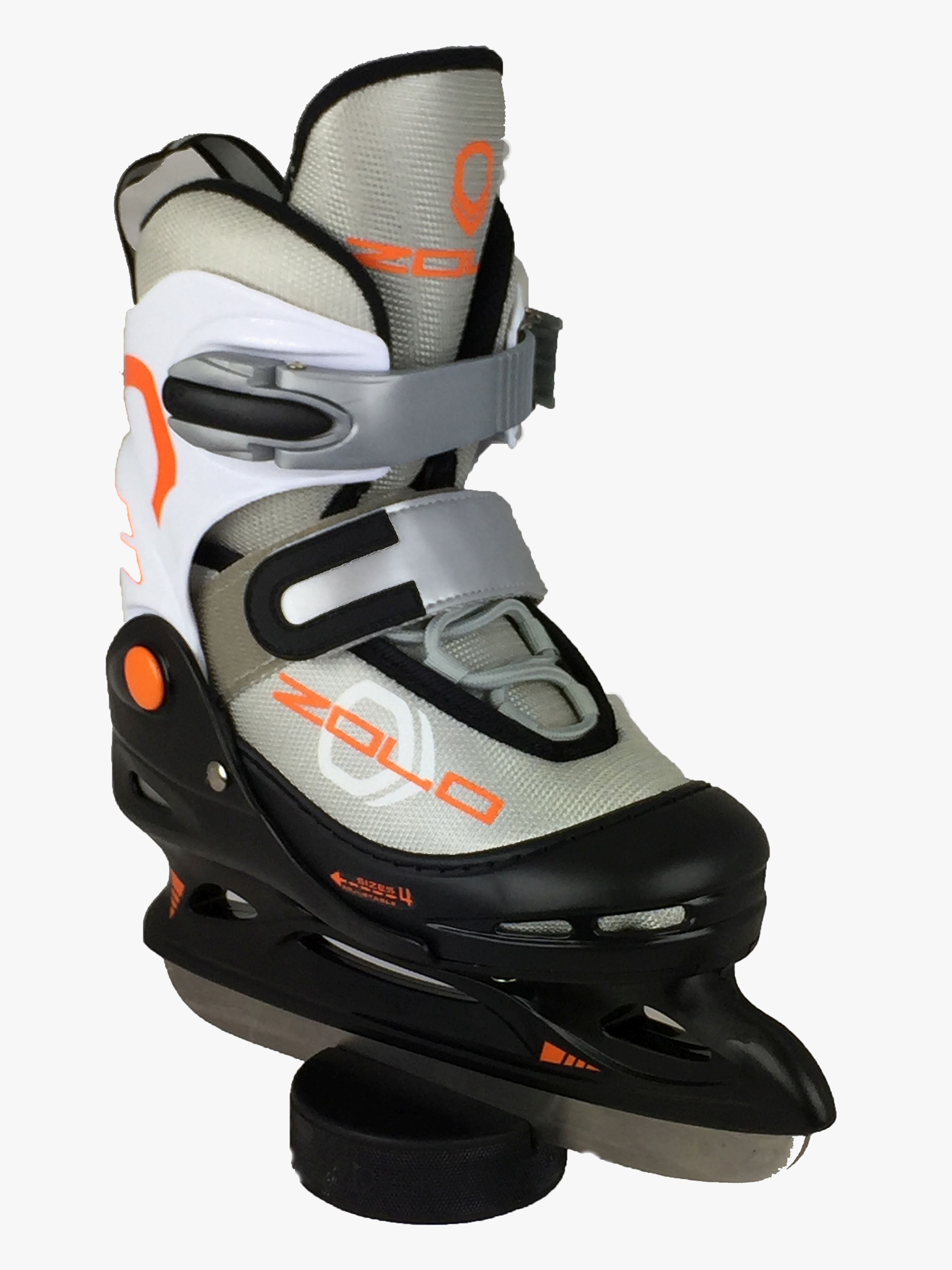 Schlittschuhe, Grau / Orange, 34-37