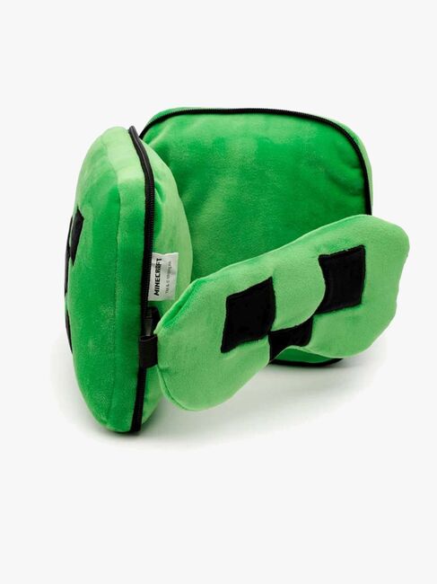 Relaxeazzz Plüsch Minecraft Reisekissen & Schlafmaske, Creeper CUSHMask-306-4817_3a.jpg
