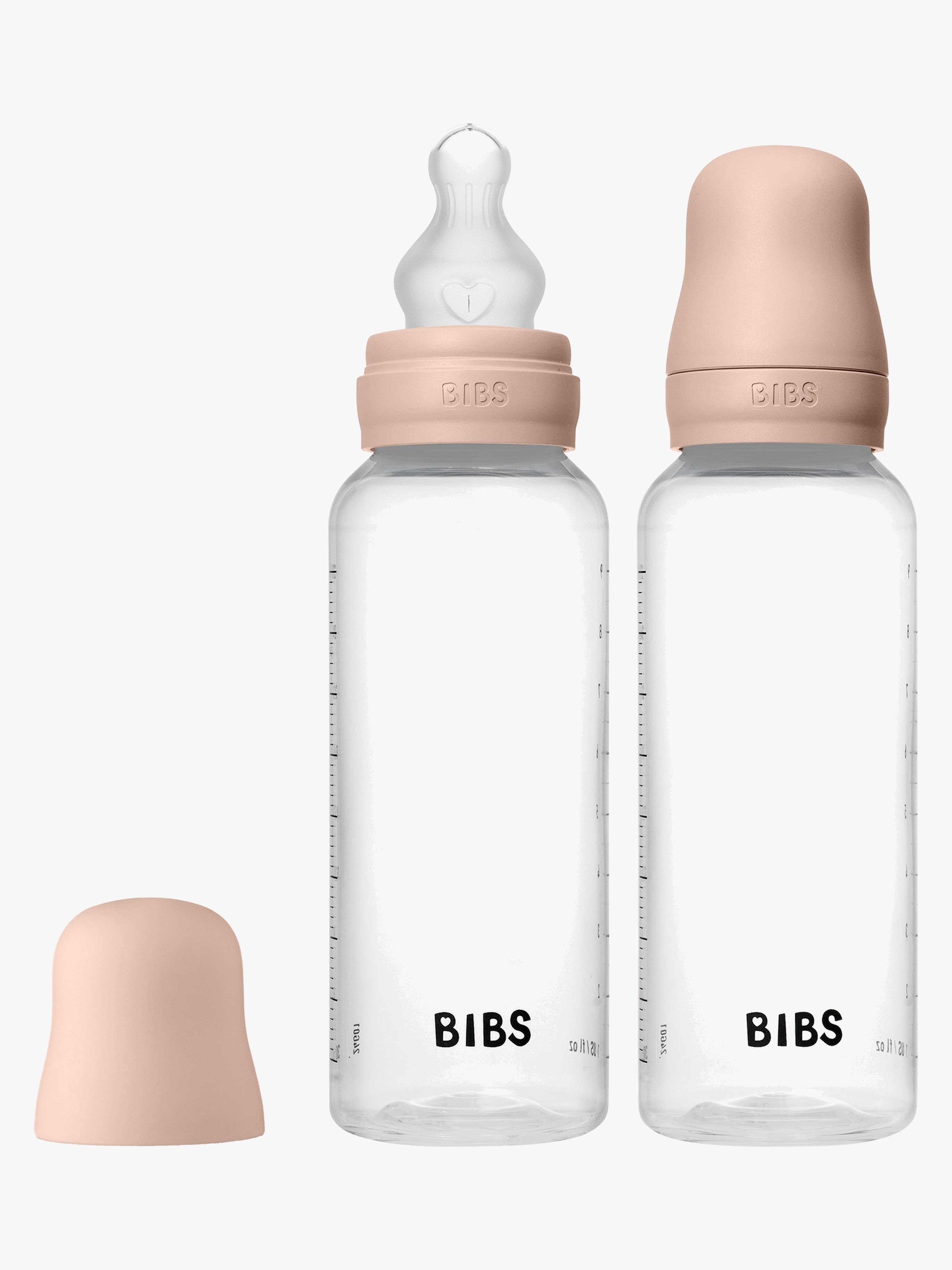 BIBS Medium Flow Fläschchen Silikon 2er-Pack 270 ml, Blush