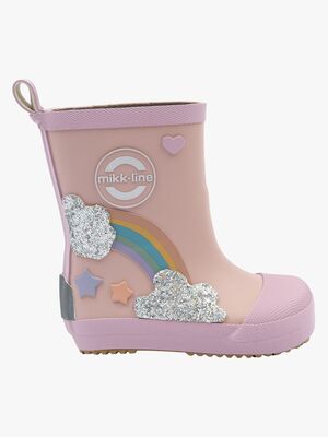 Mikk-Line Barefoot Rainbow Gummistiefel, Adobe Rose
