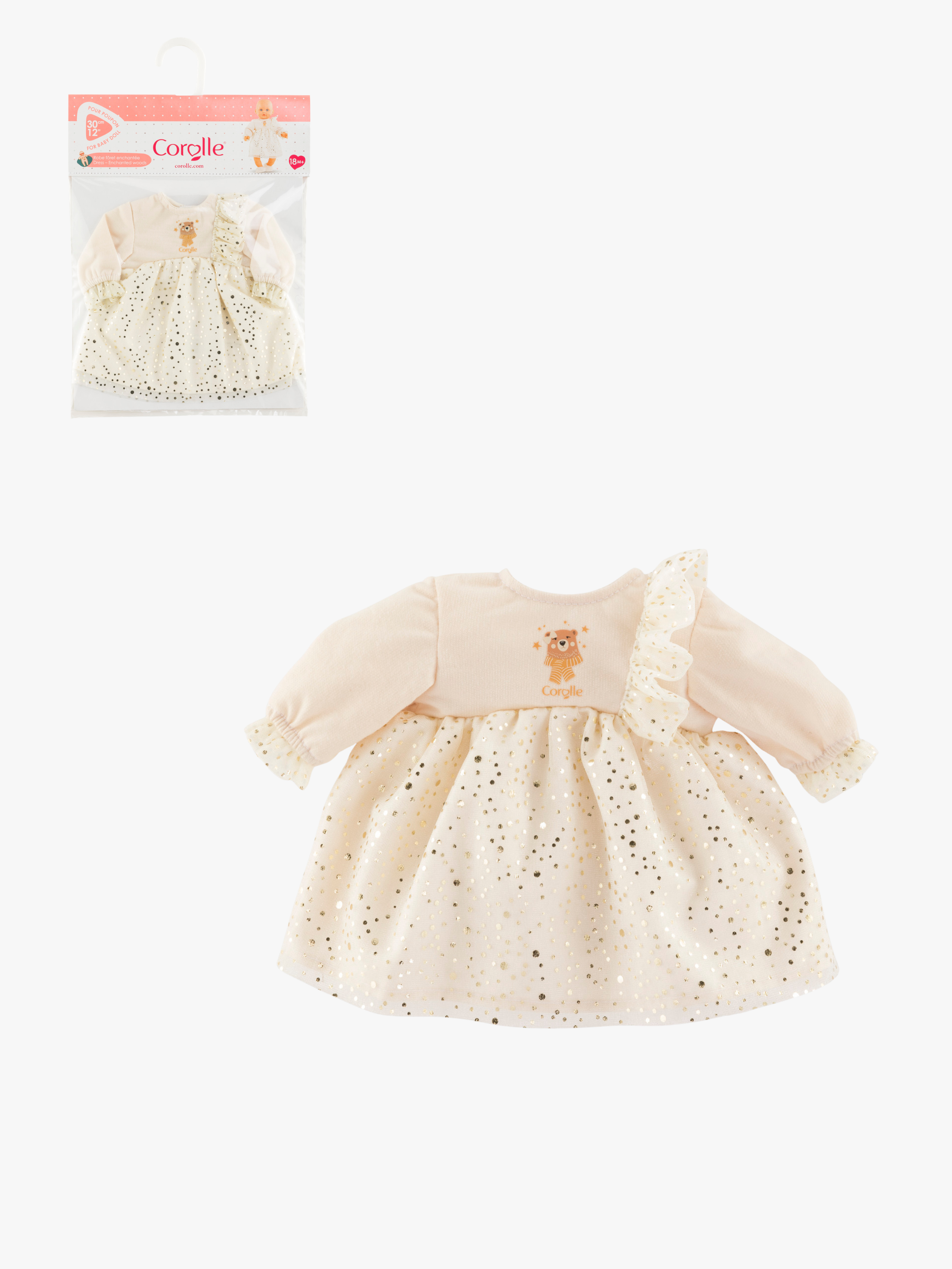 Puppenkleidung Kleid mit Rüschen 30 cm