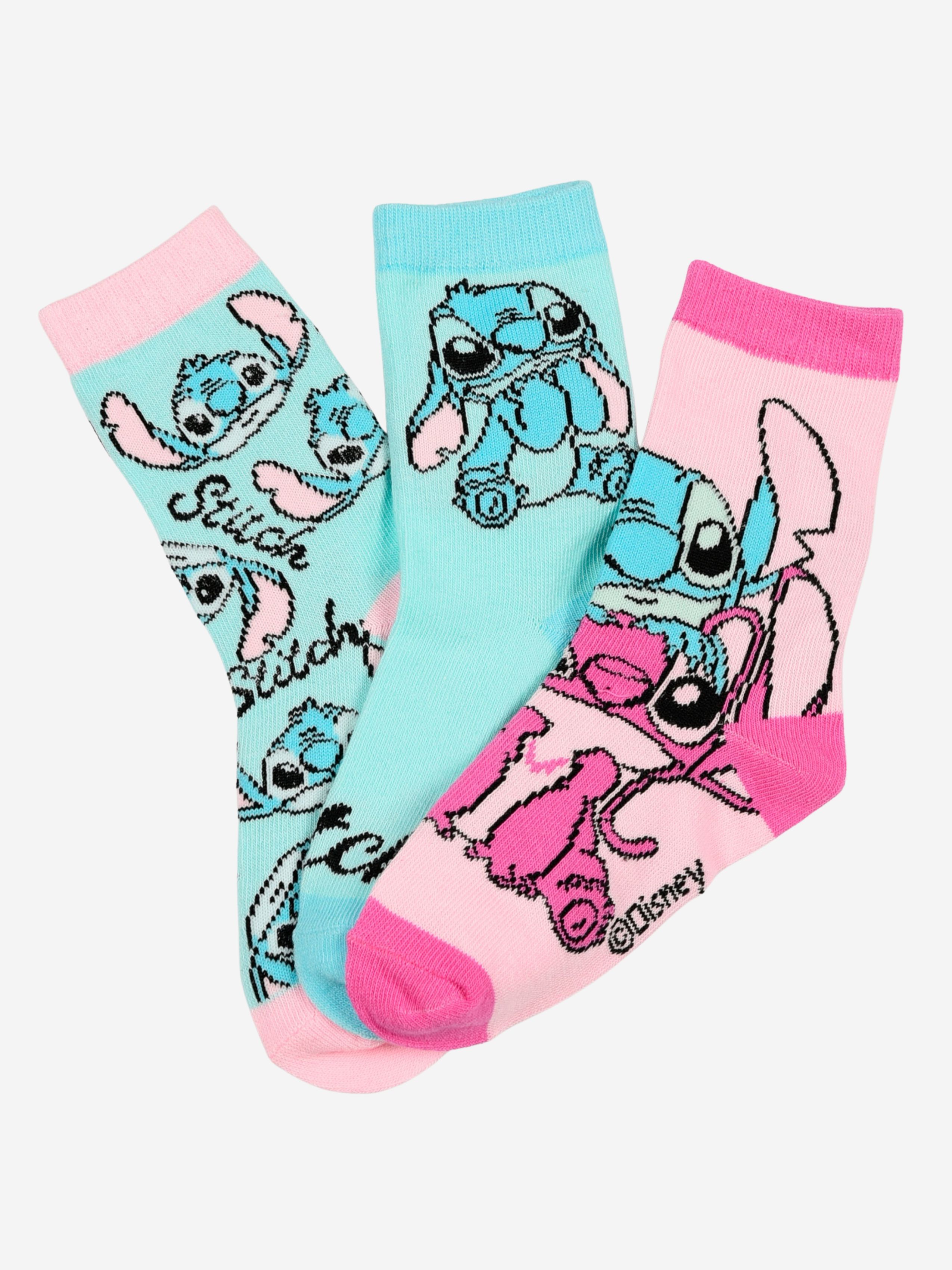 Disney Stitch Socken 3er-Pack, Mehrfarbig, 27-30