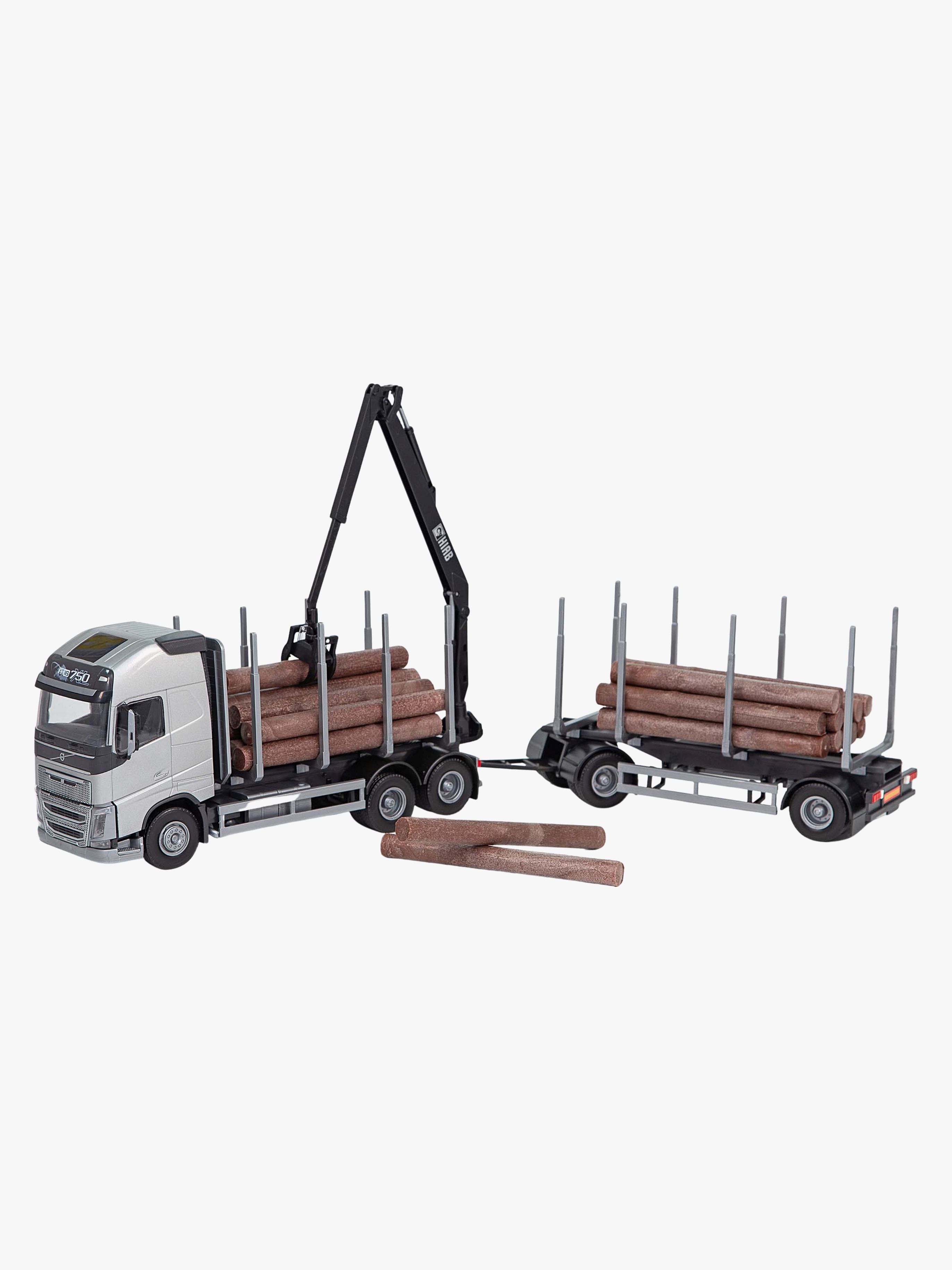 Emek Volvo FH16 Holztransporter Kurzer Anhänger, Silber